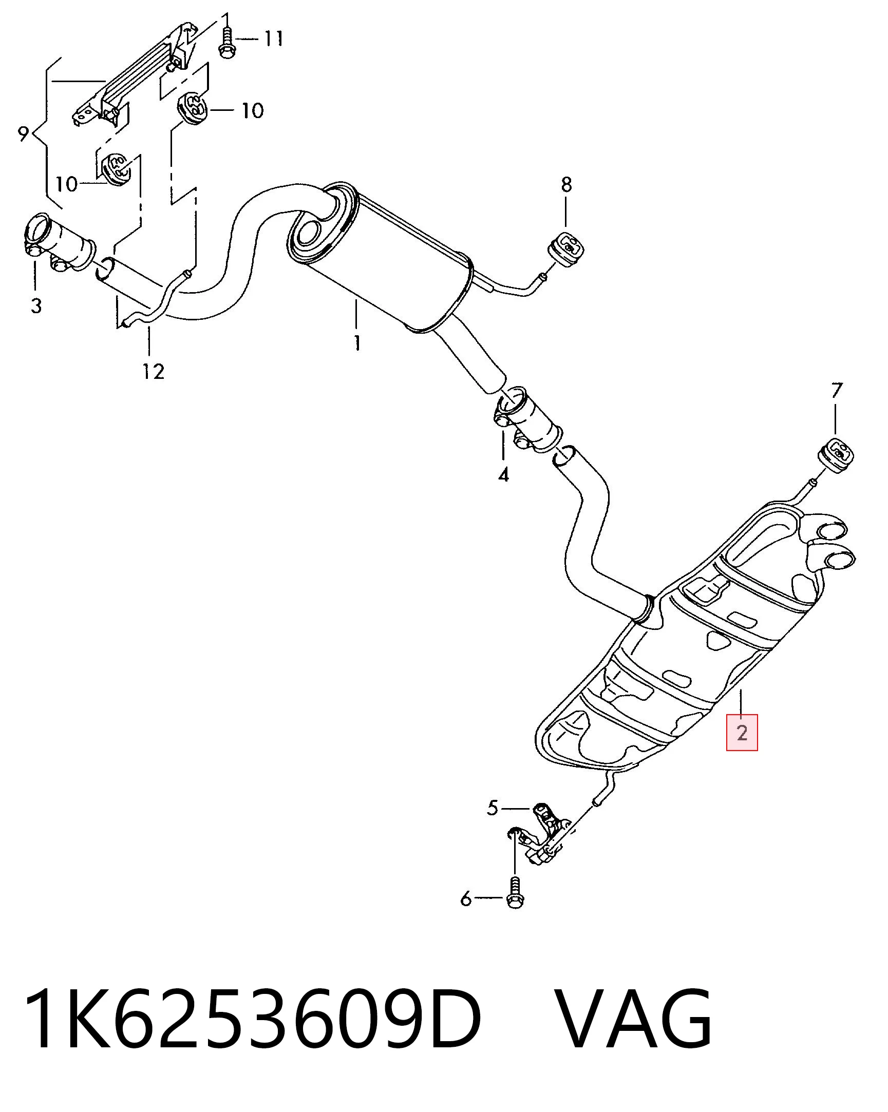 Silencioso trasero Volkswagen Golf V (2004-2013)
