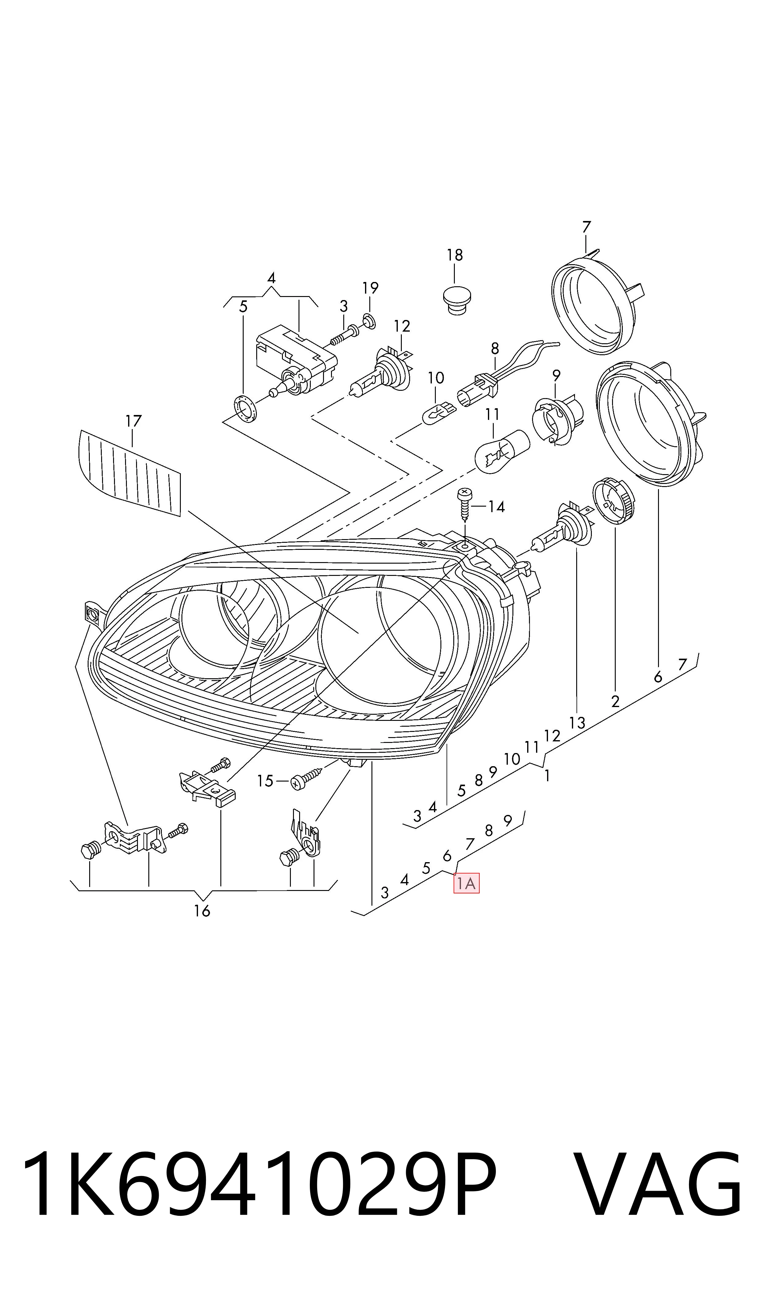 1K6941029P VAG Faros