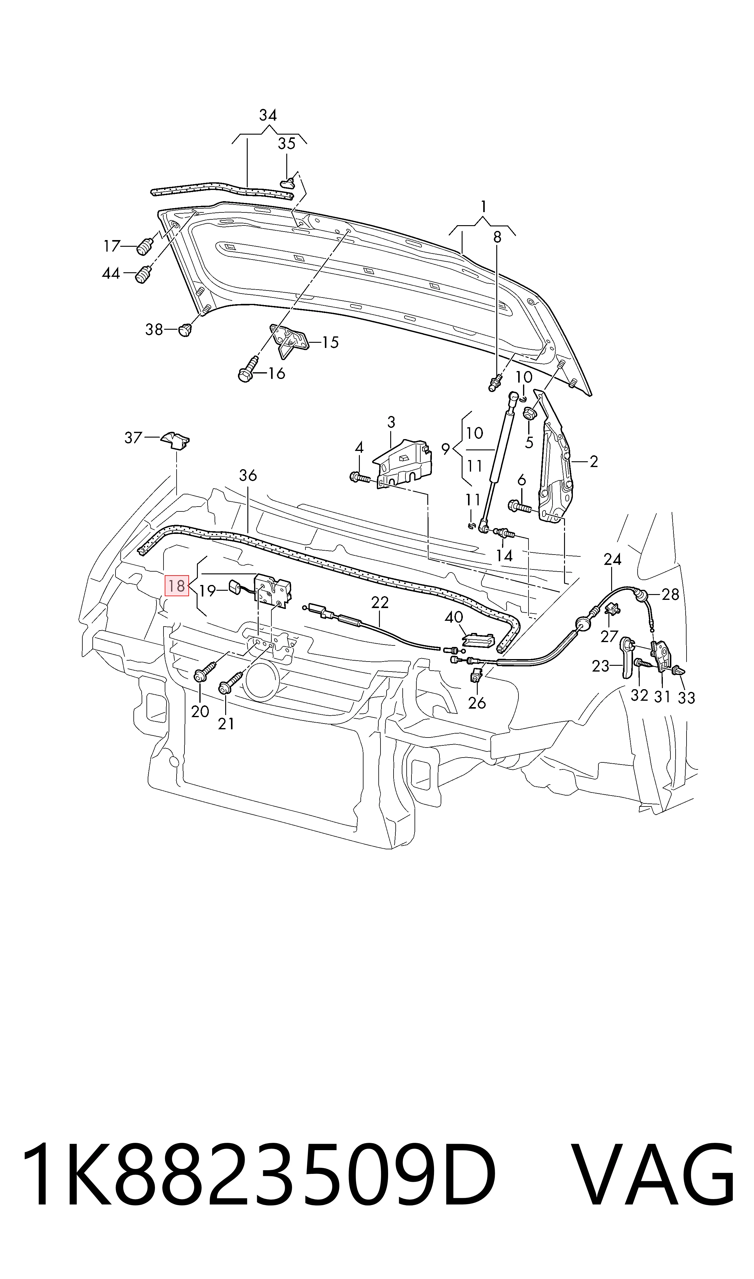 Comprar Cerradura de capó Volkswagen Caddy IV SAB, SAJ