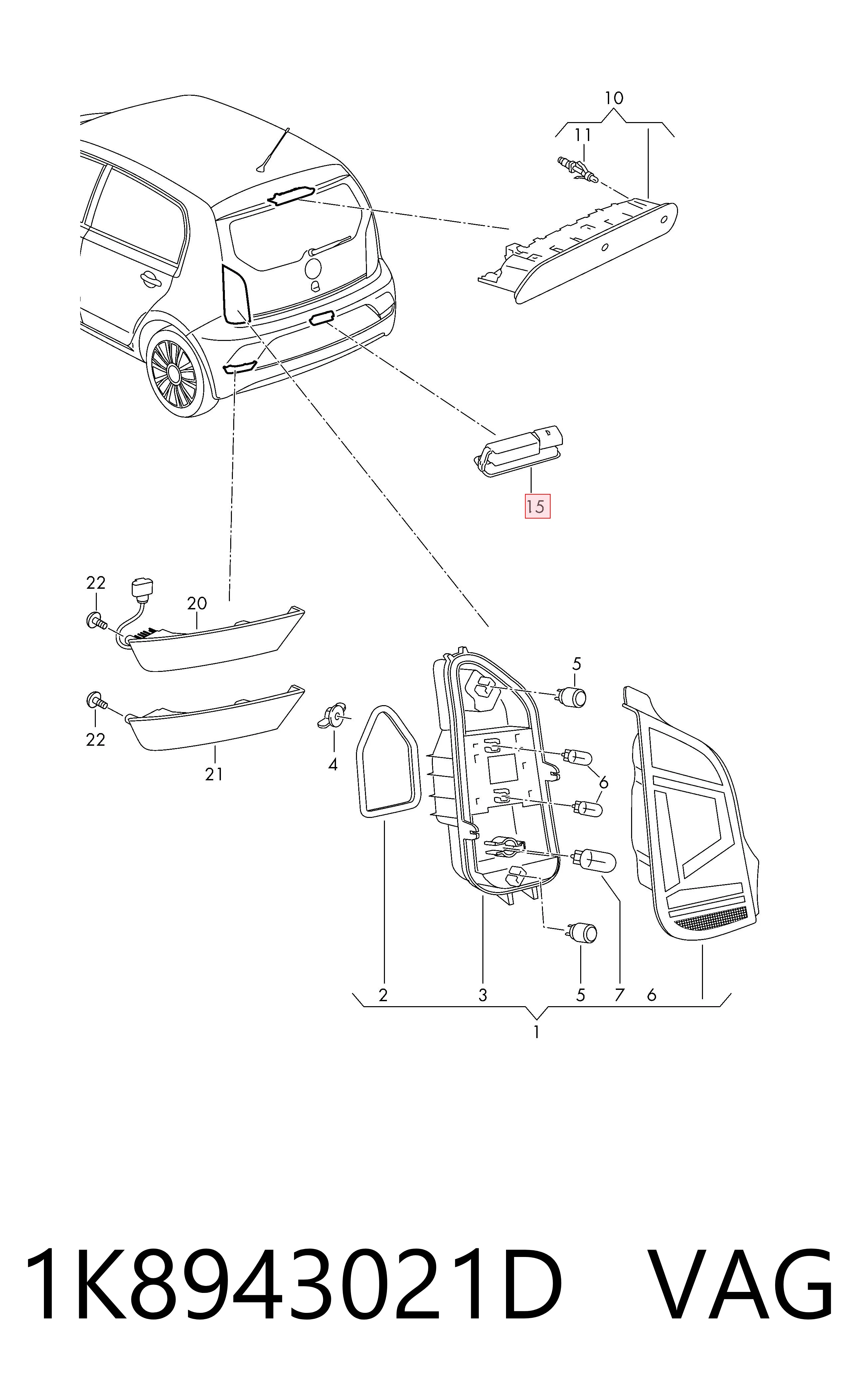 Lampara de matricula VAG 1K8943021D precio, desde 16,03 EUR