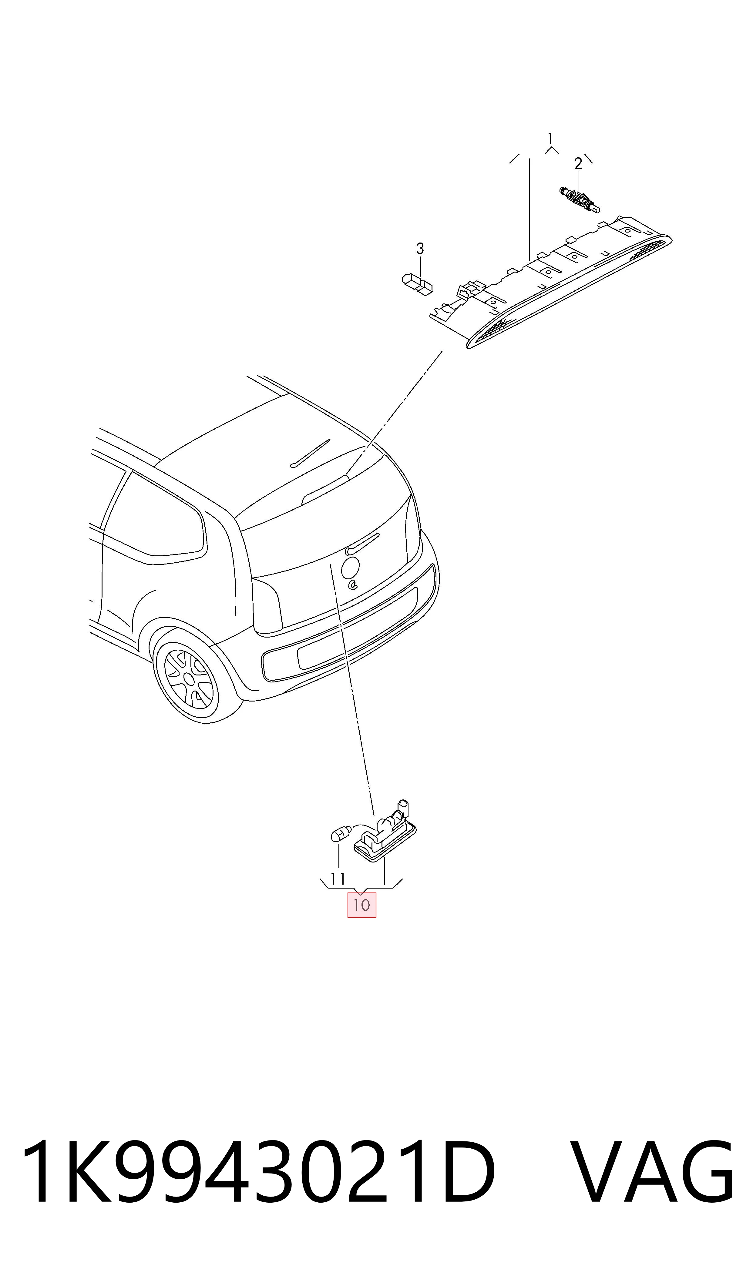 Lampara de matricula VAG 1K9943021D precio, desde 14,63 EUR
