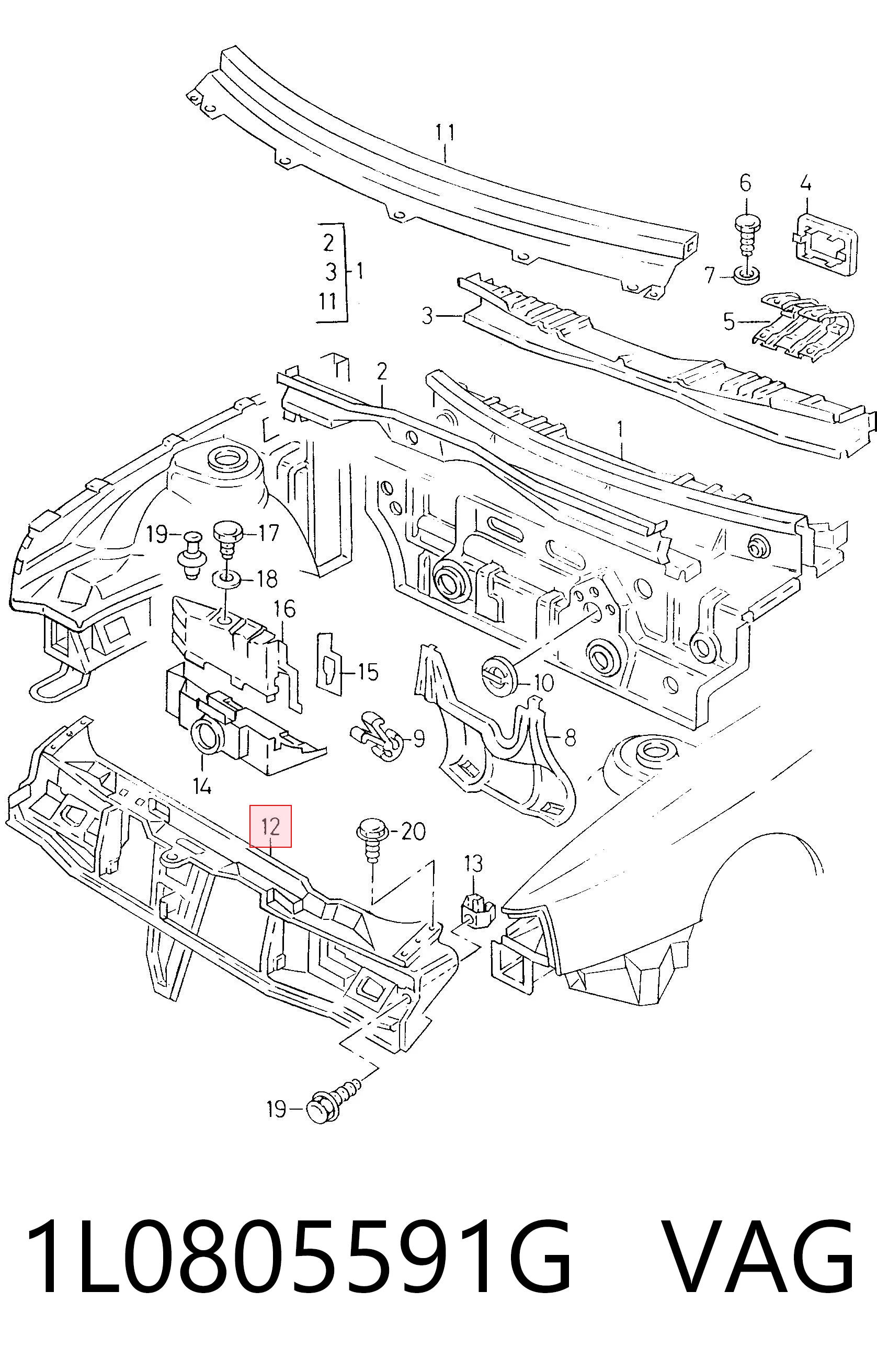  Soporte de radiador Seat Toledo 1