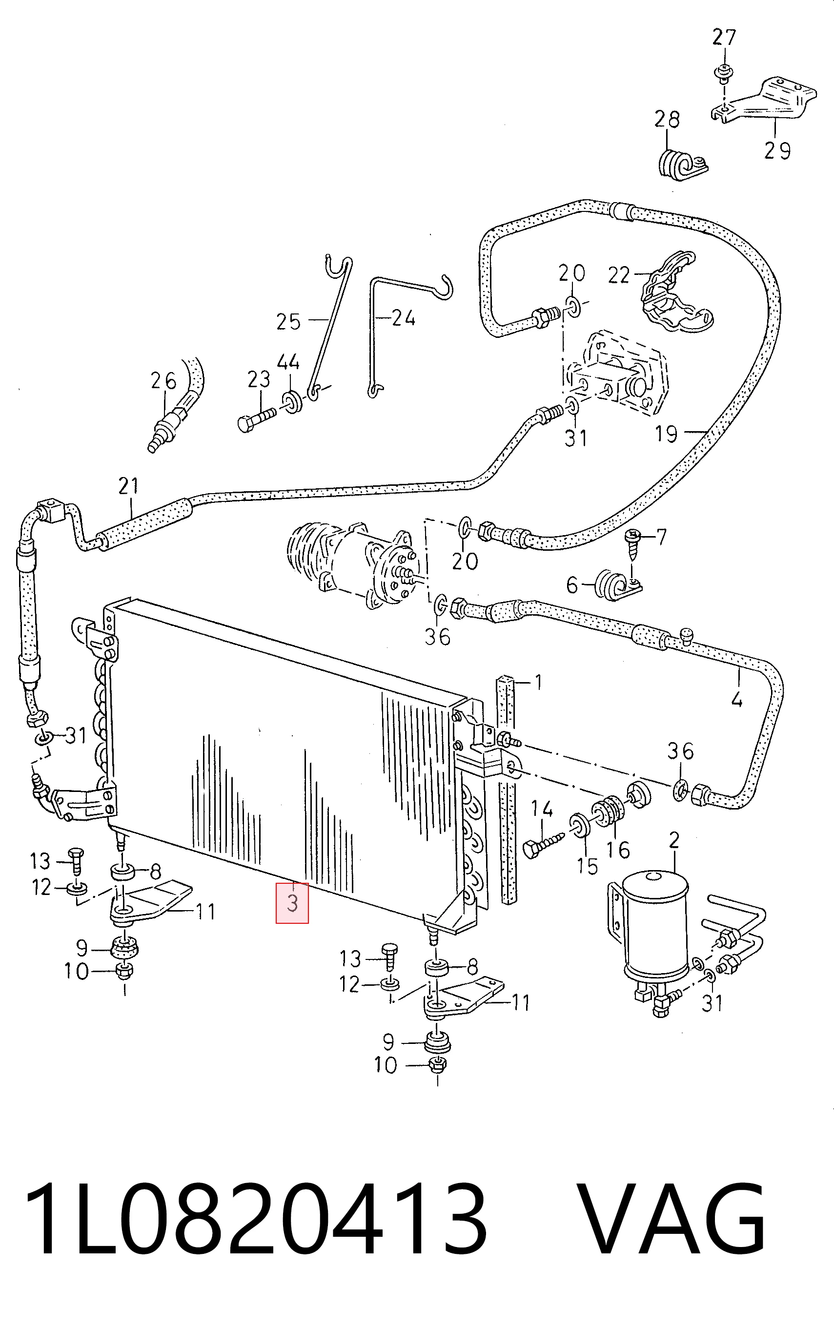 Aire acondicionado capacitor Seat Toledo I sedán (1L) (1991 - 1999) precio, desde 95,29 EUR