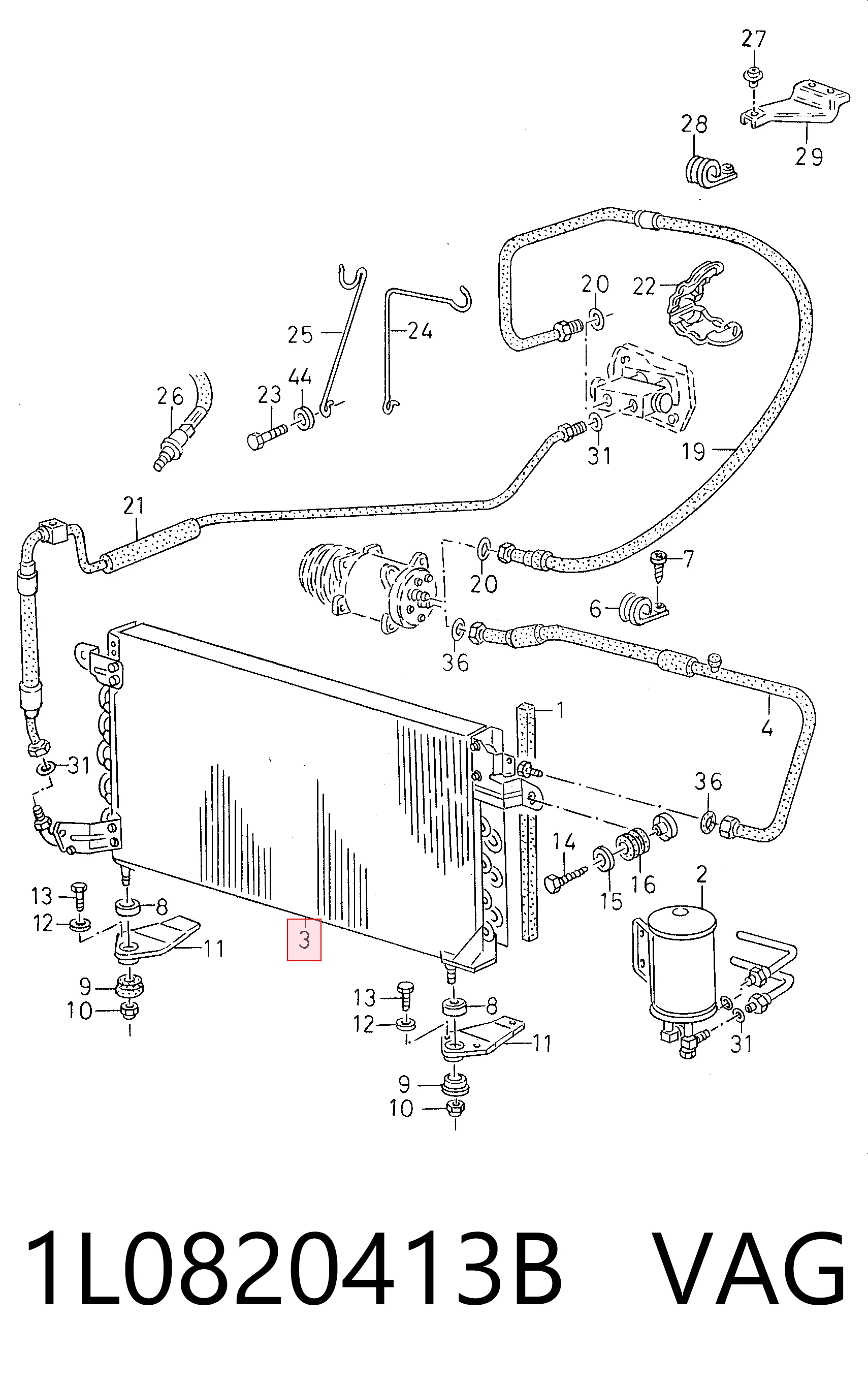 Condensador aire acondicionado Seat Toledo I (1L)