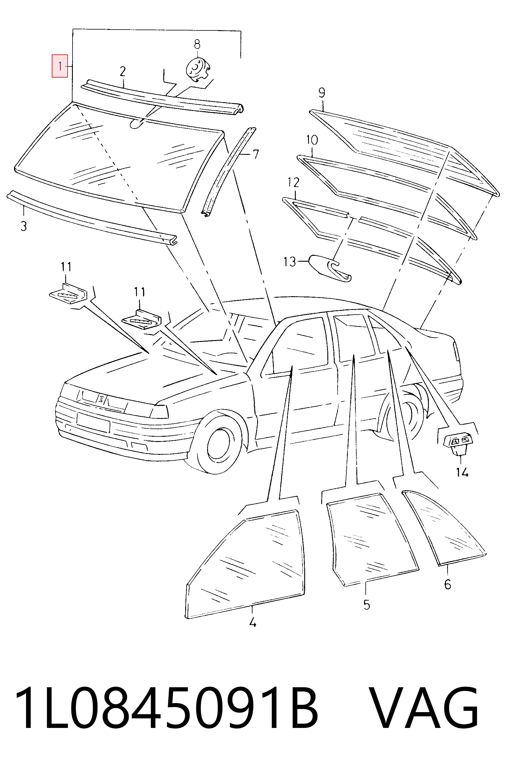 Comprar Parabrisas Seat Toledo I 1L a bajo precio