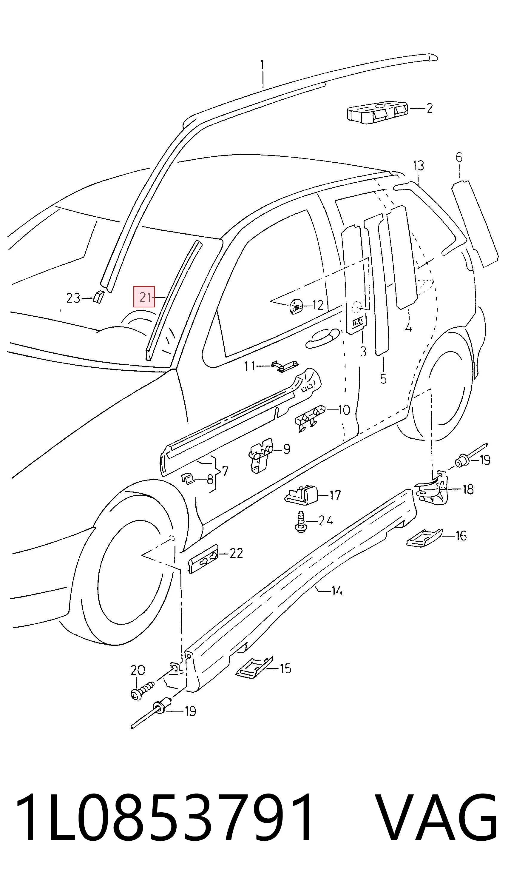 Comprar Moldura de parabrisas Seat Inca 6K9 a bajo precio