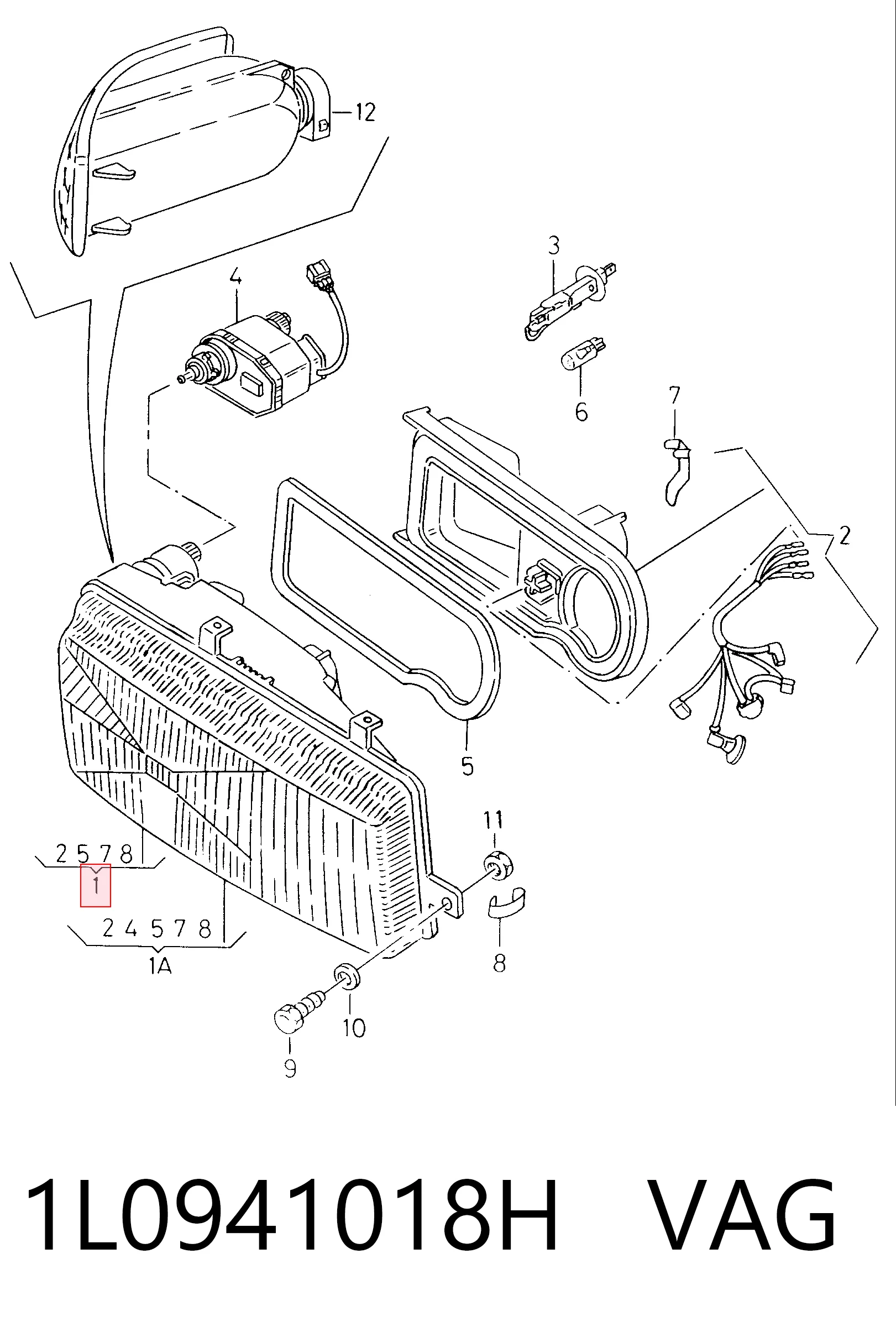 Faro delantero derecho Seat Toledo I (1L)