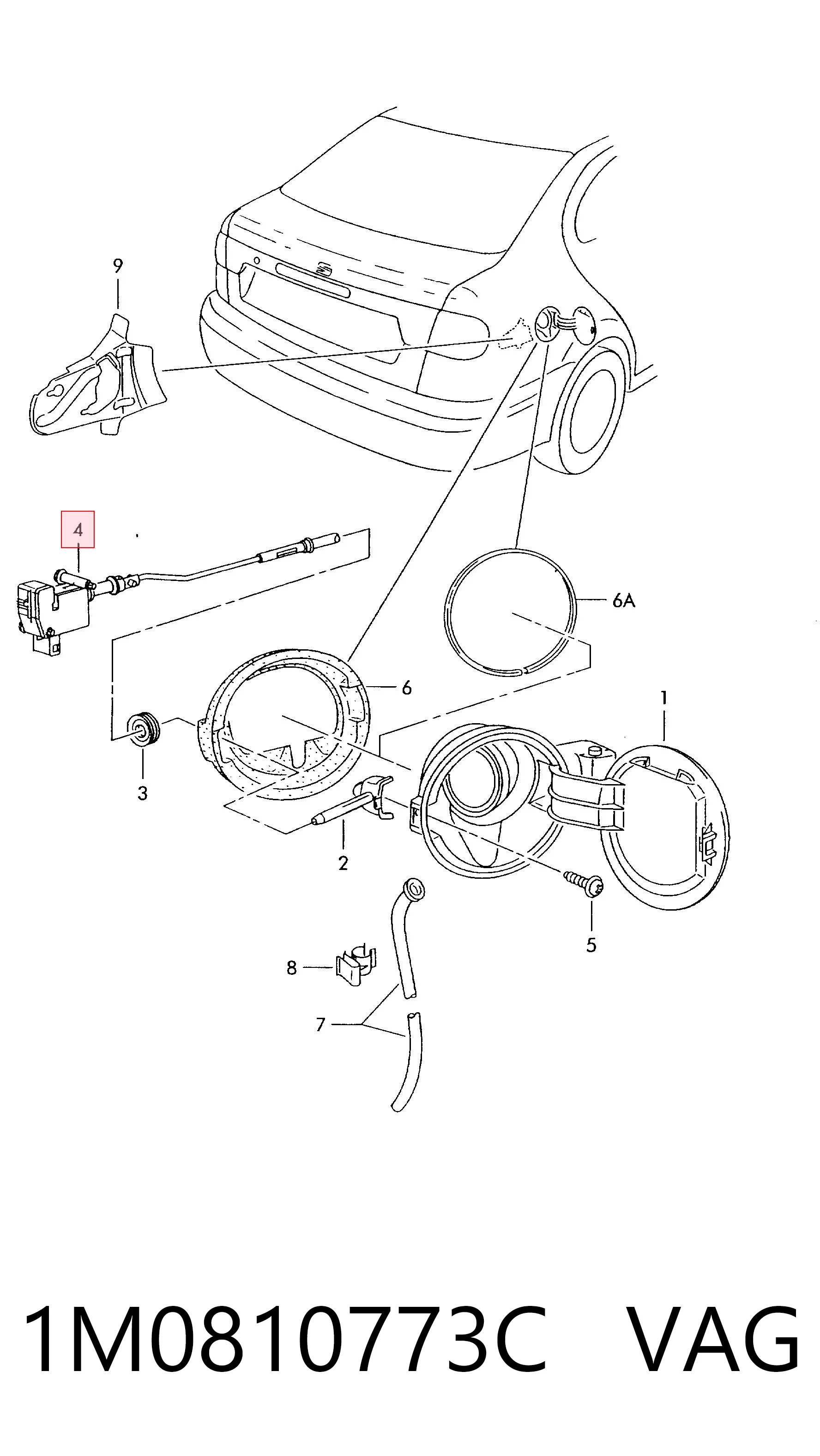 Motor tapa combustible para Volkswagen Jetta 1K2