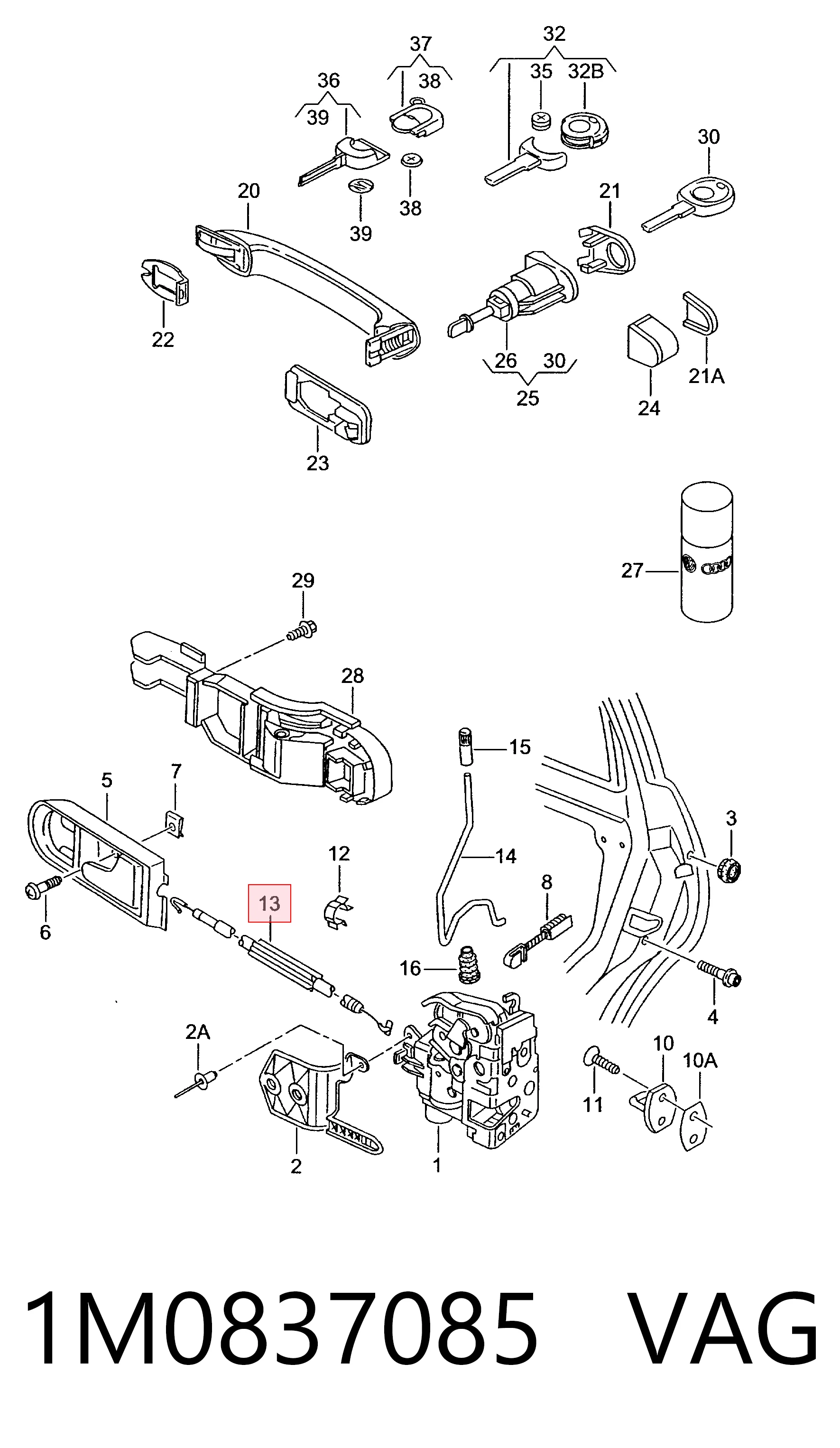 Comprar 3L837016 AND Cable de apertura de cerradura de puerta delantera