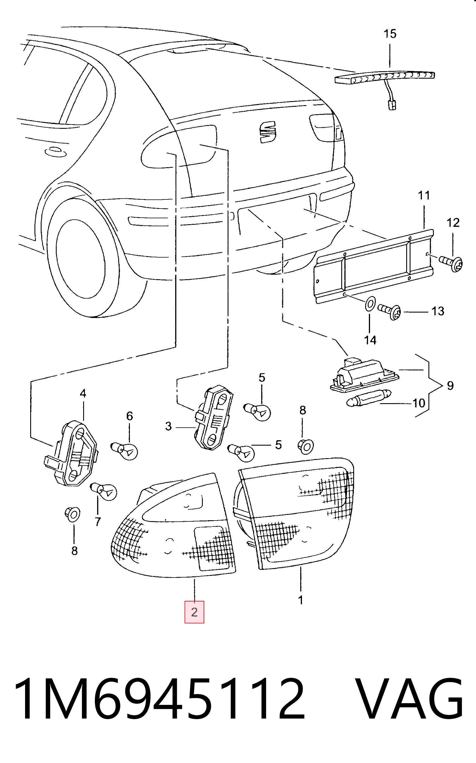 1M6945112 VAG Piloto trasero exterior derecho