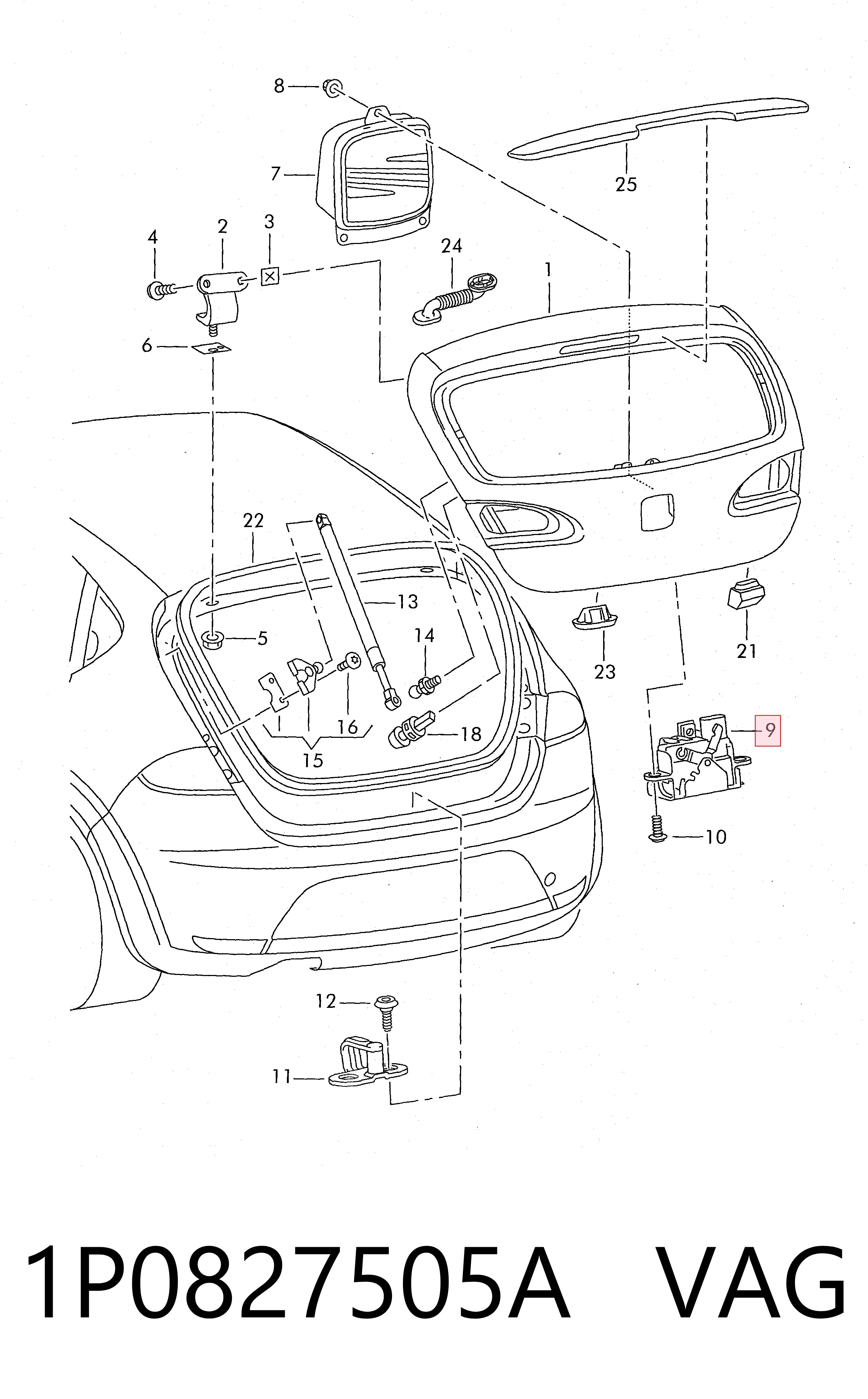 Cerradura de portón trasero Seat Leon II hatchback (1P1) (2005 - 2013) precio, desde 44,63 EUR