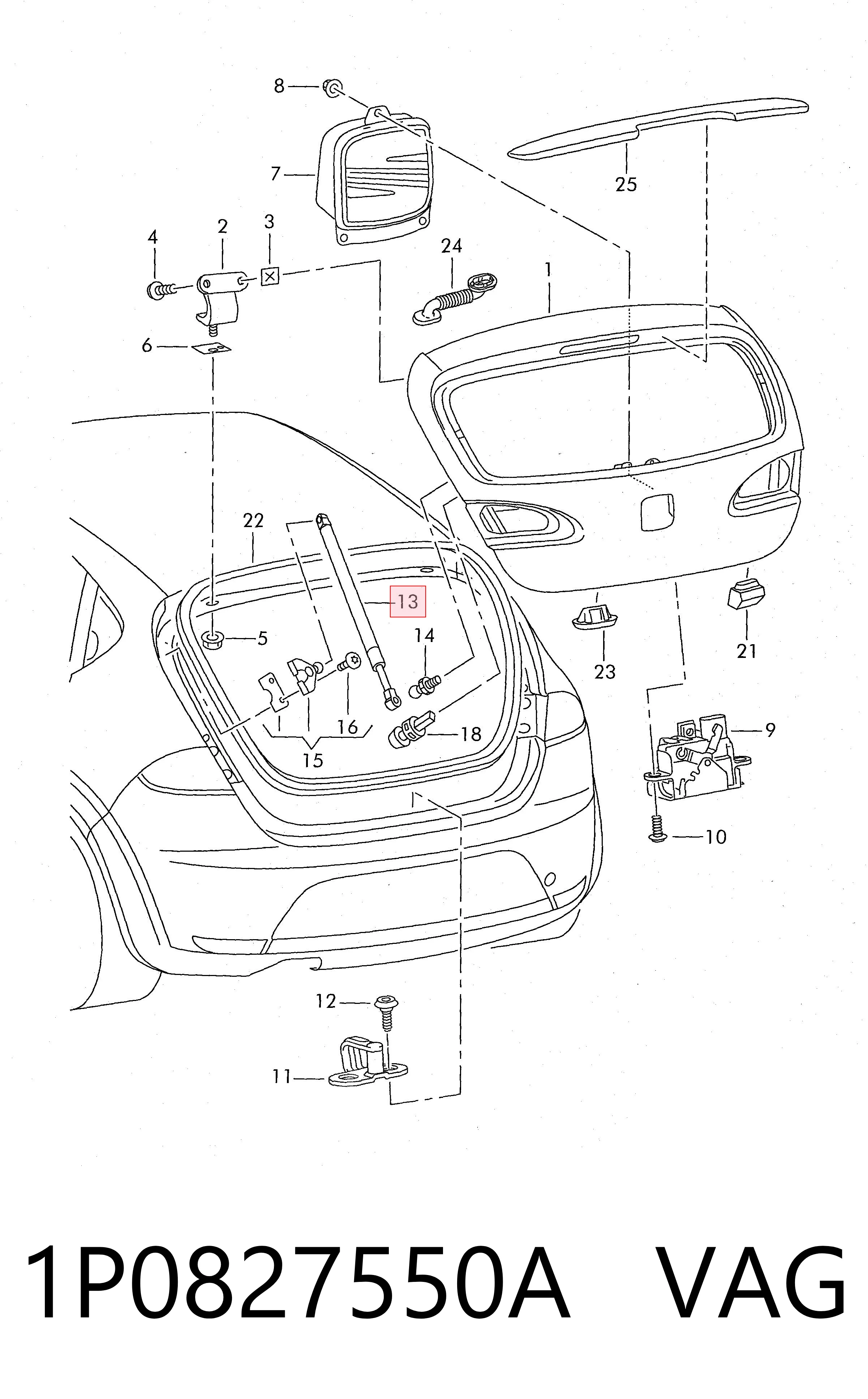 Amortiguador maletero para Seat Leon 1P1