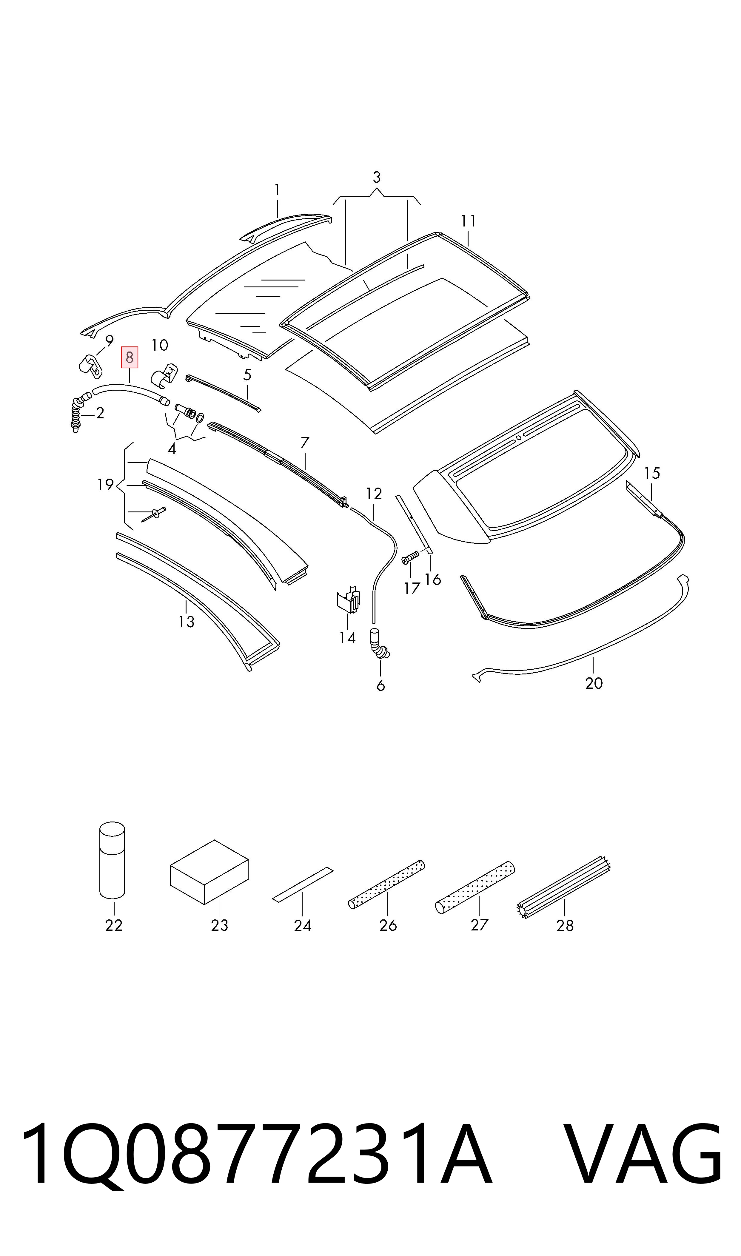 Manguera de drenaje de la carcasa del filtro de aire 1Q0877231A VAG