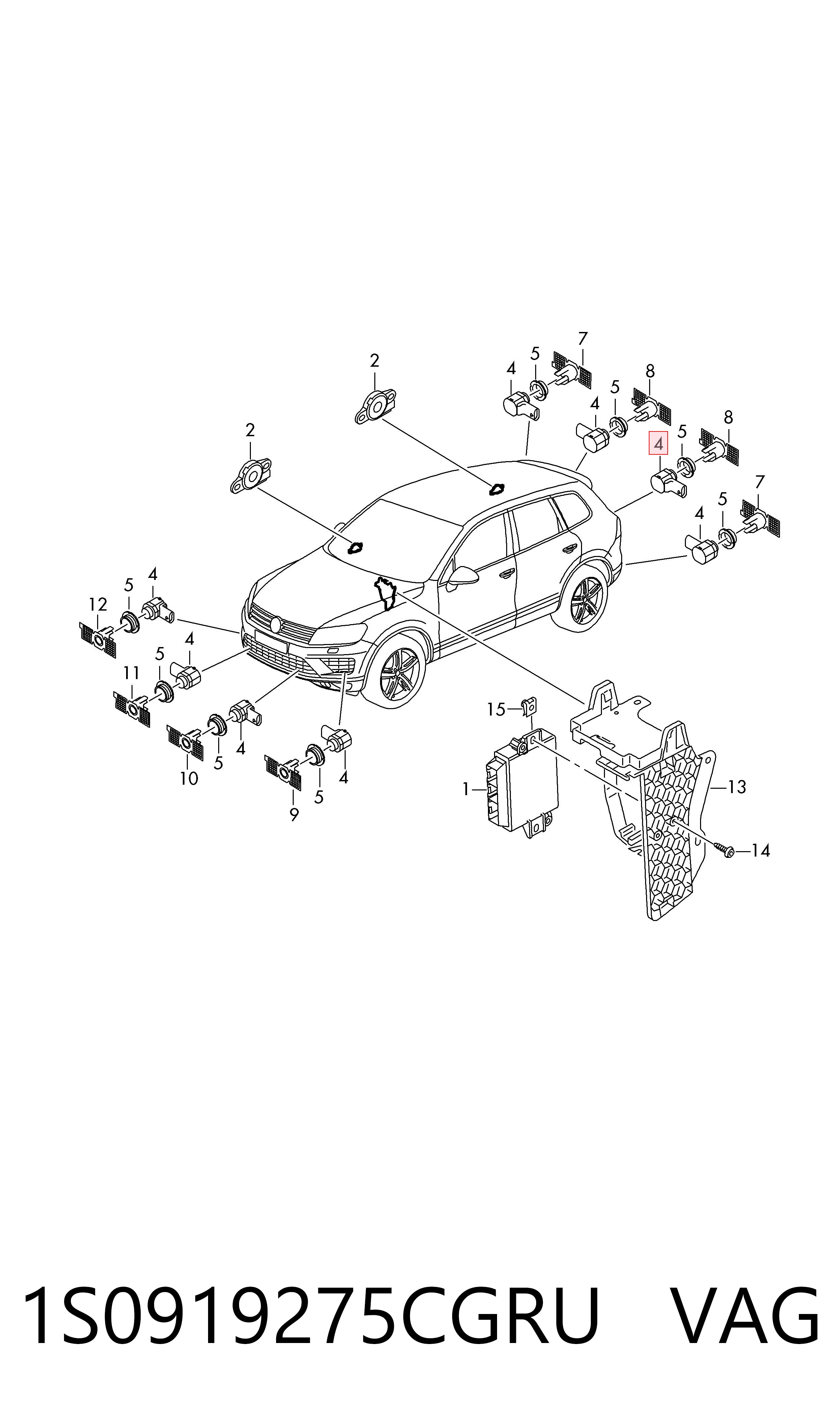 Sensor lateral delantero/trasero de aparcamiento VAG 1S0919275CGRU precio, desde 44,60 EUR