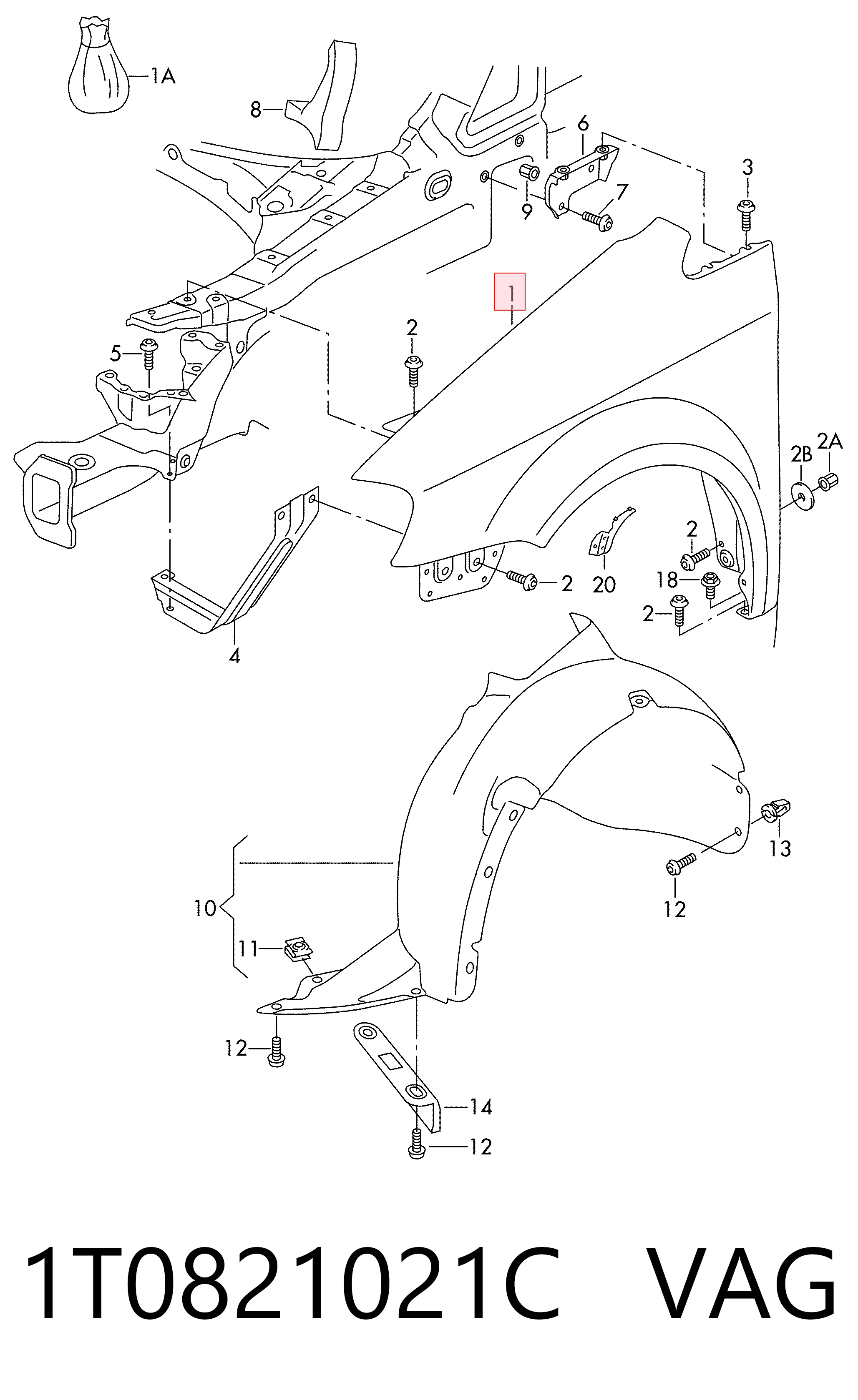 Comprar Aleta delantera izquierda Volkswagen Touran II 1T3 a bajo precio
