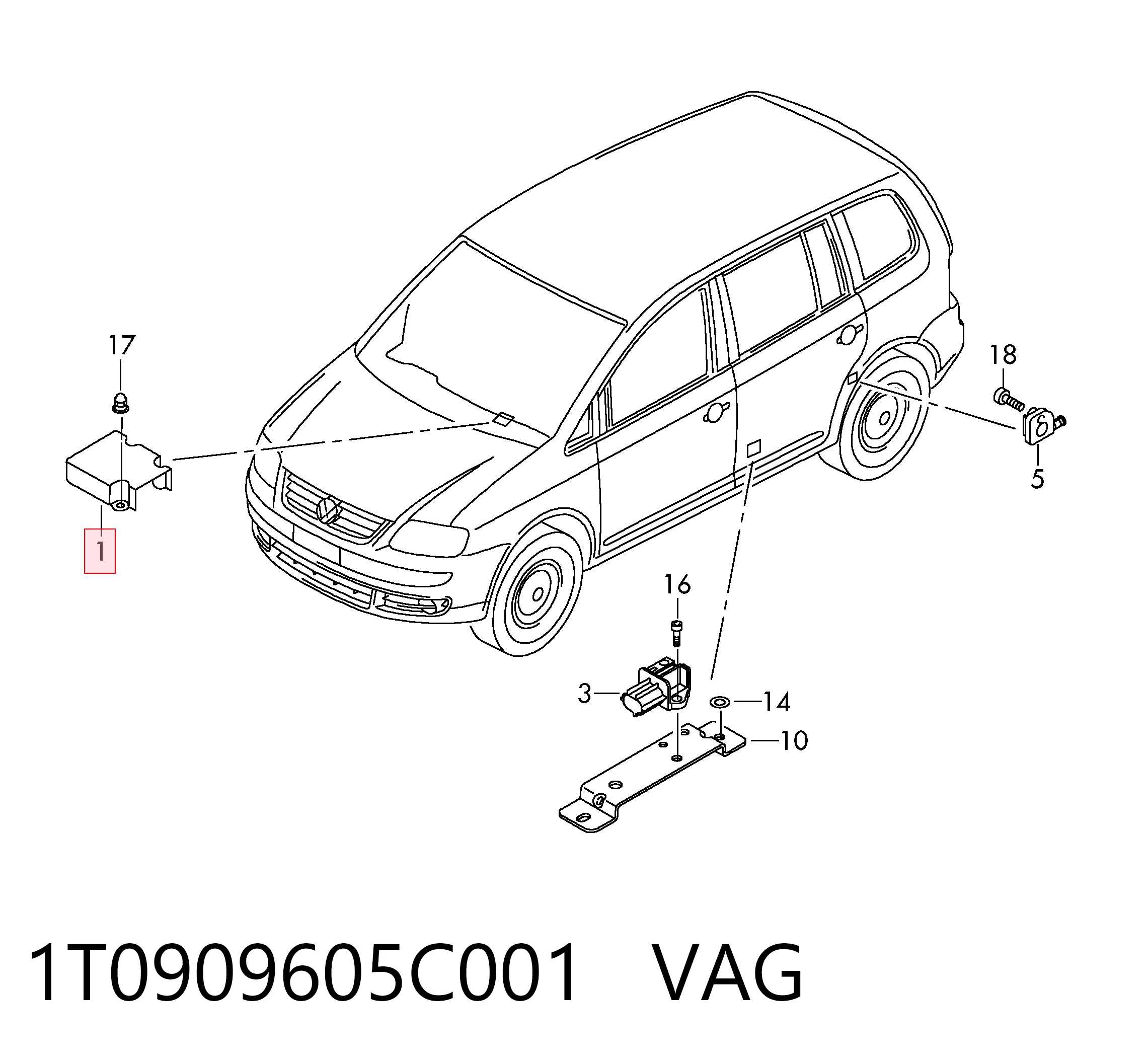 1T0909605C001 VAG