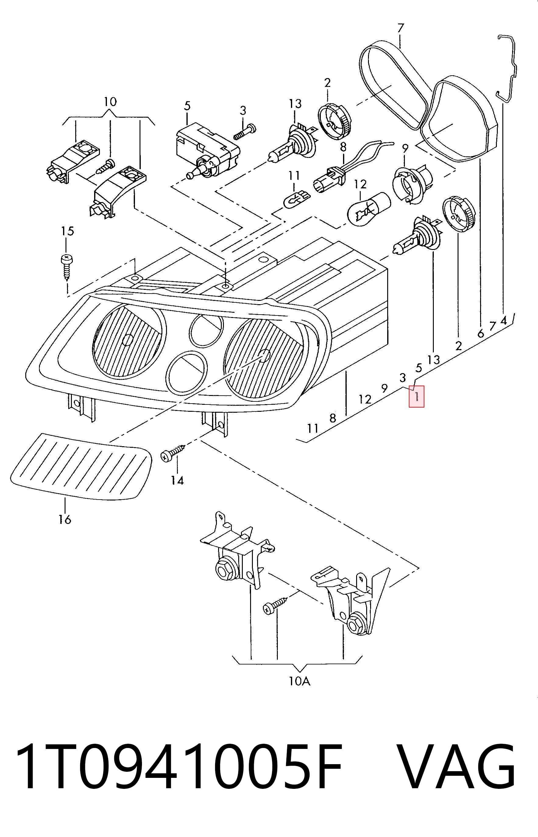 1T0941005F VAG Faros