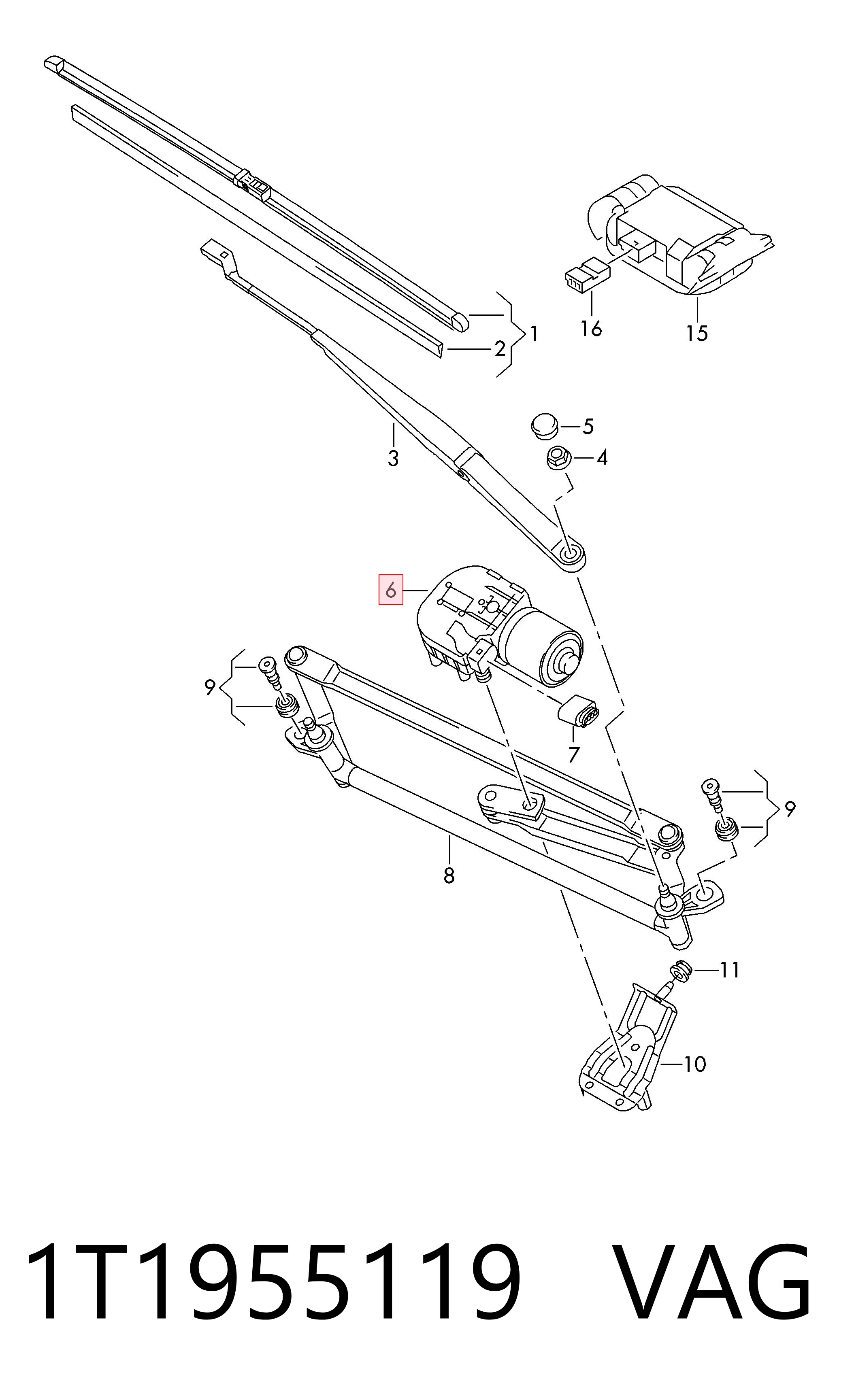 19SKV235 SKV Motor del limpiaparabrisas