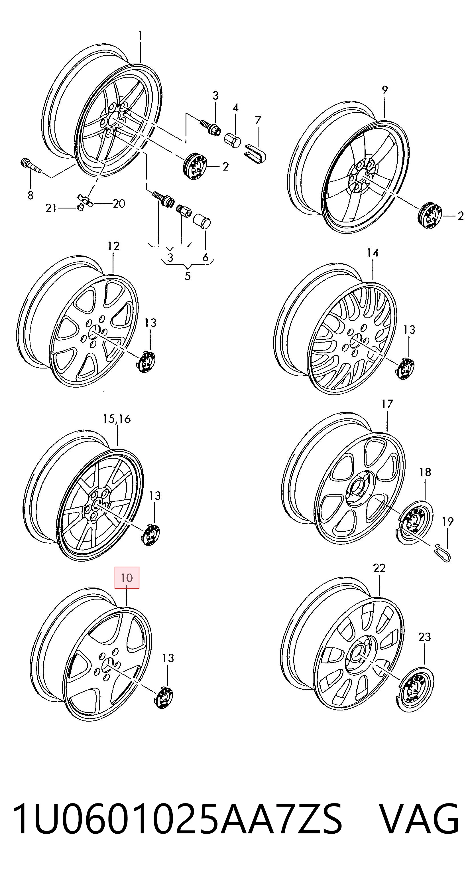 1U0601025AA7ZS VAG Aros