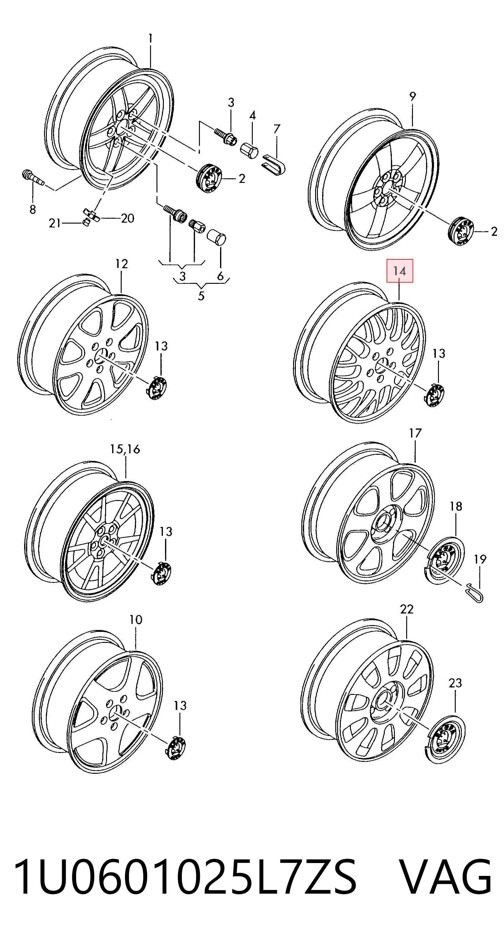 1U0601025L7ZS VAG Aros