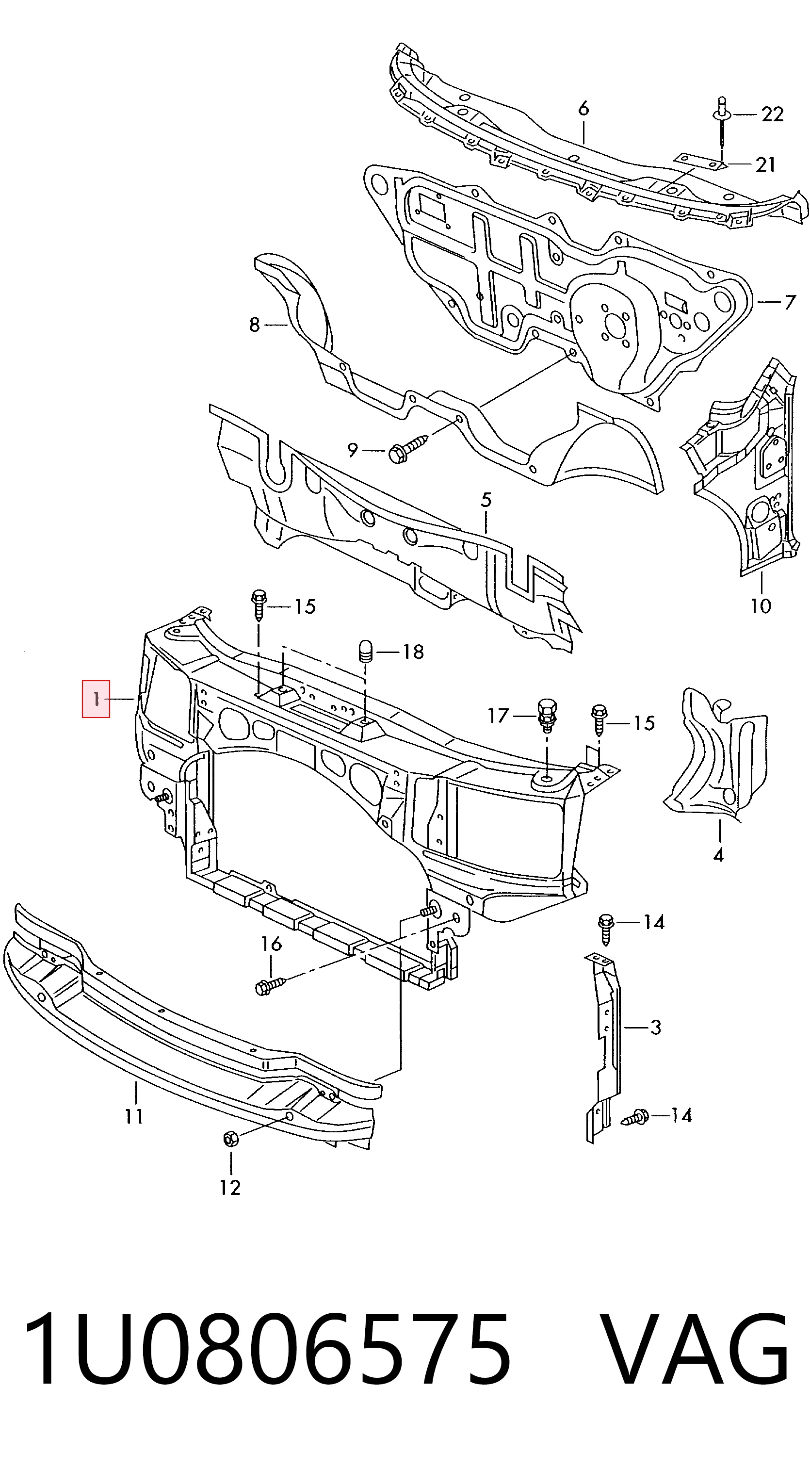  Soporte de radiador Skoda Octavia 