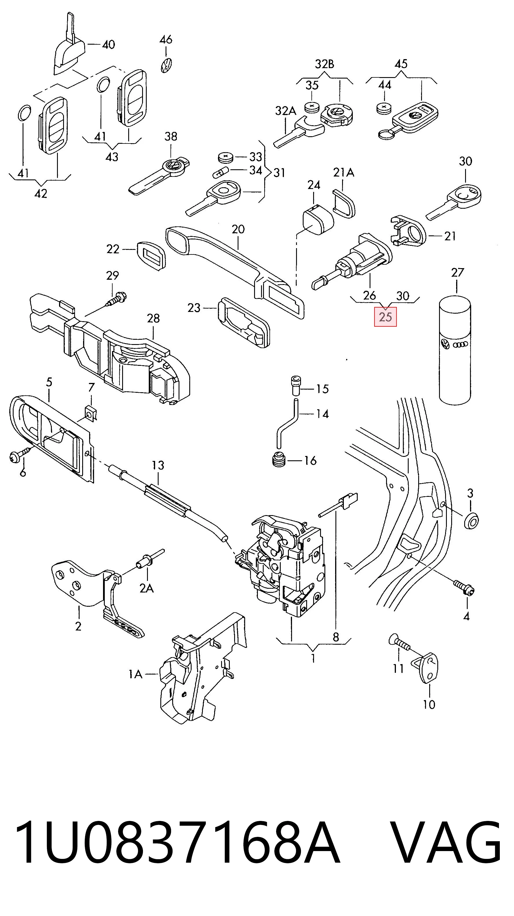1U0837168A VAG Interruptor de encendido
