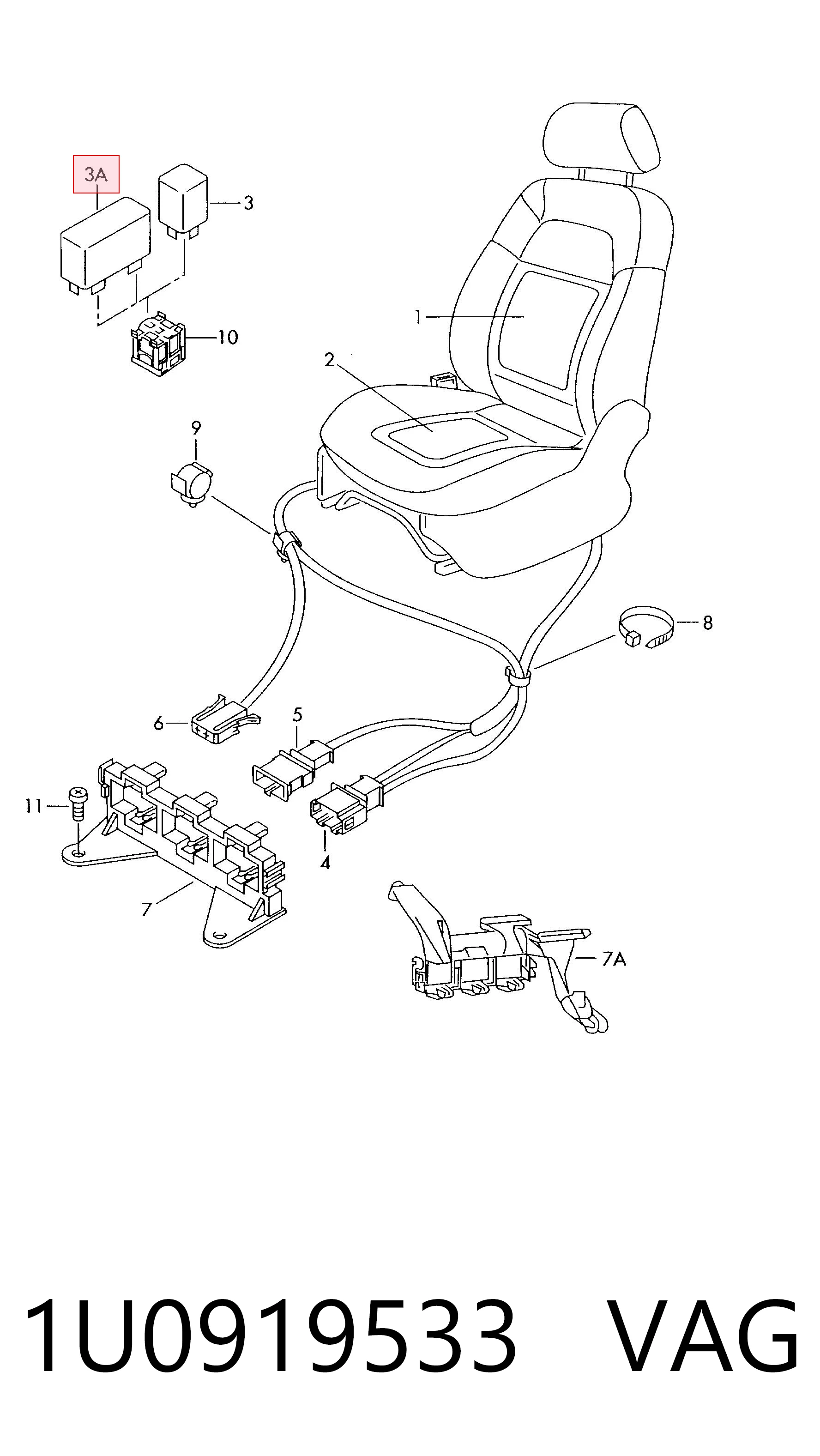 1U0919533 VAG Relé de calefacción de asiento