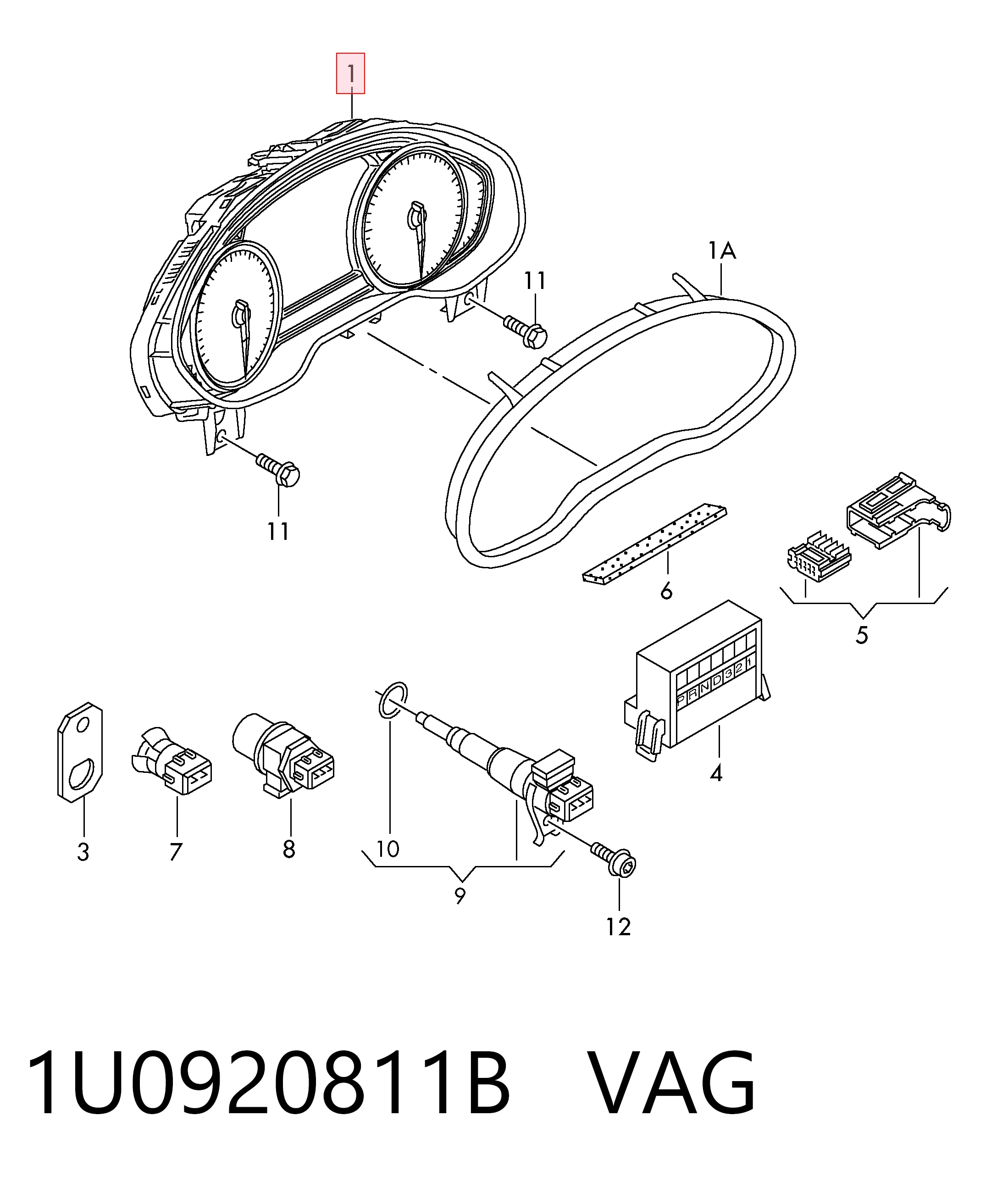 1U0920811B VAG Tablero de instrumentos