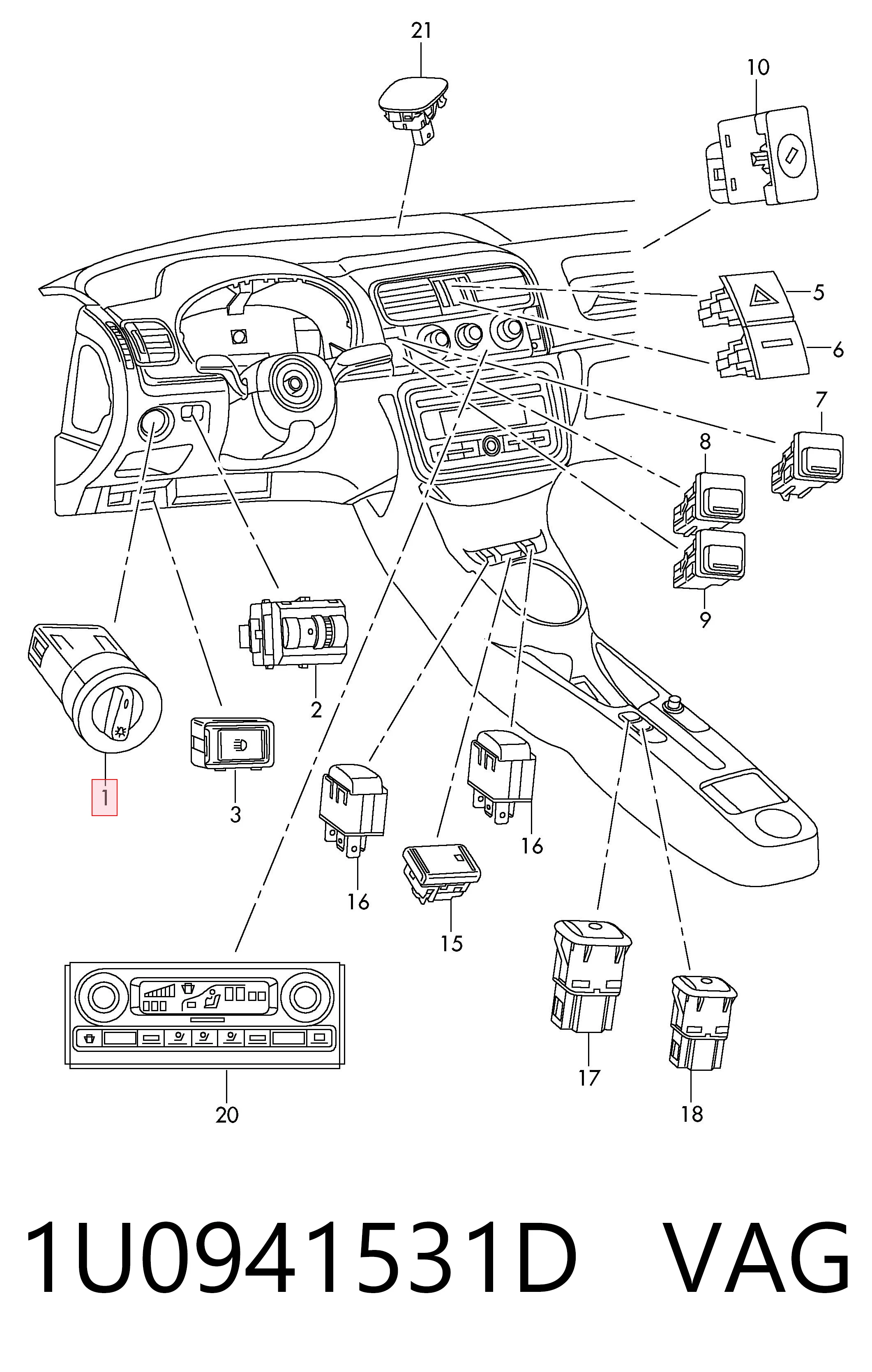 Comprar 6920P11 Polcar Interruptor de luces en el tablero