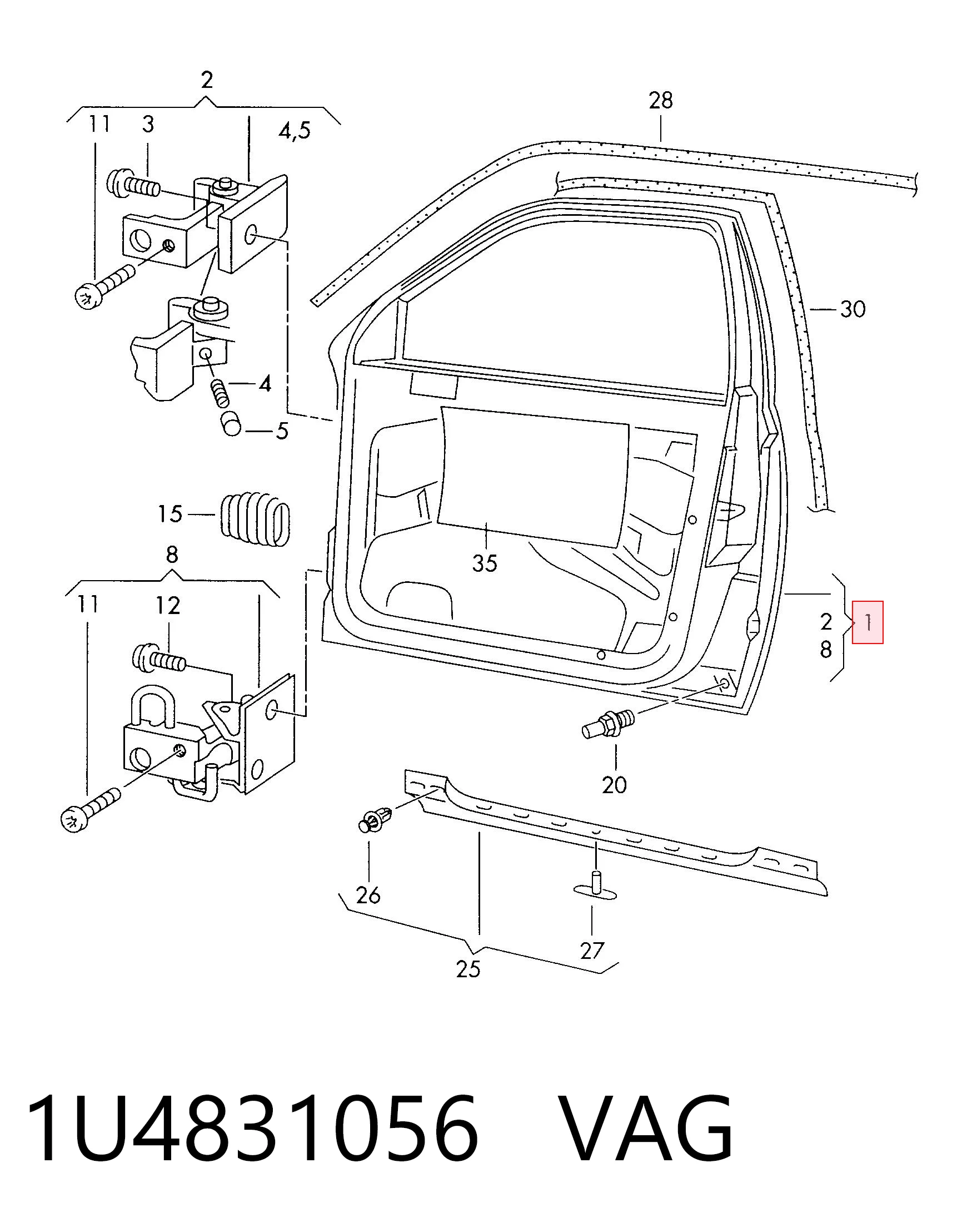 1U4831056 VAG Puerta delantera derecha