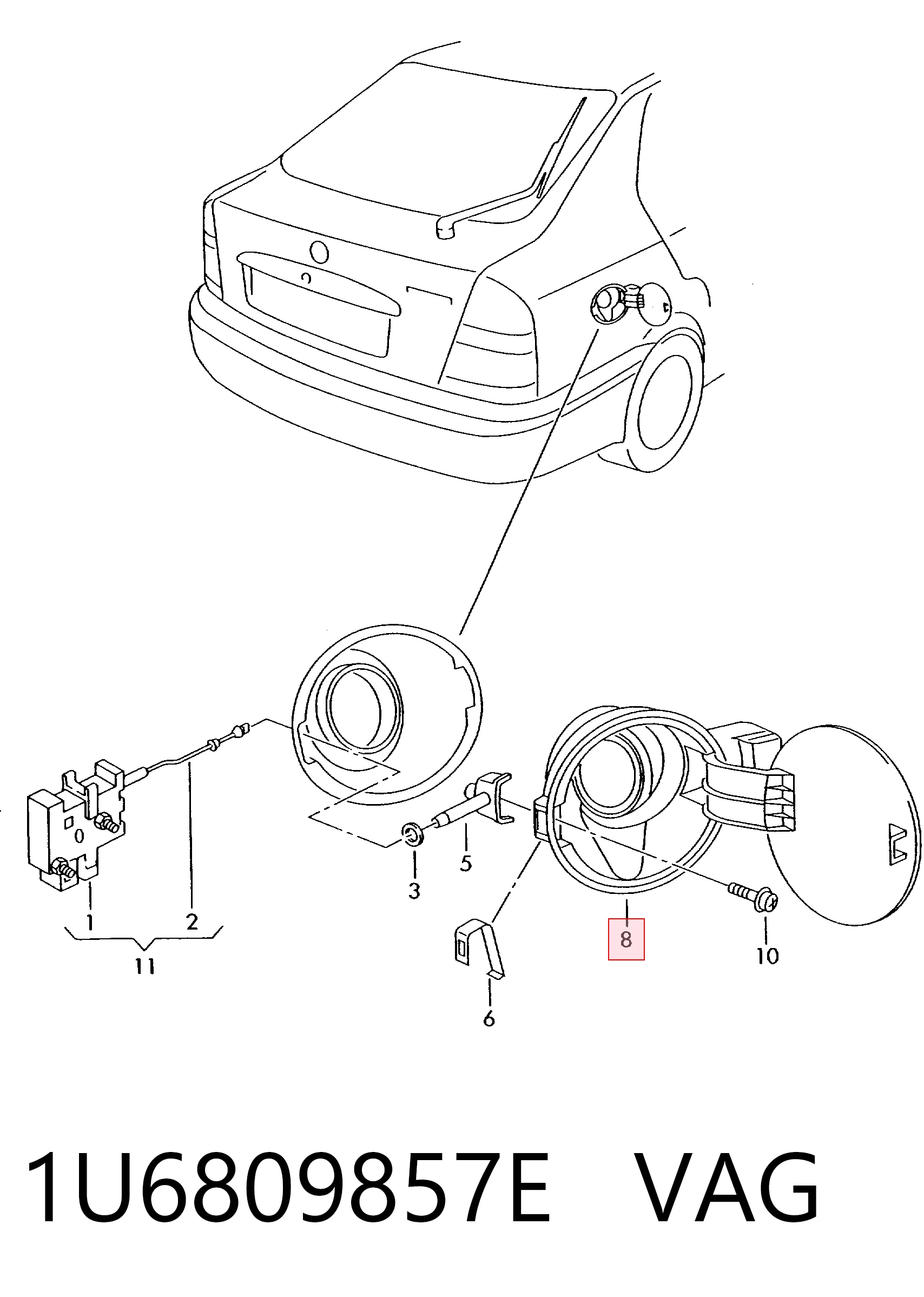 1U6809857E VAG Tapa tanque combustible