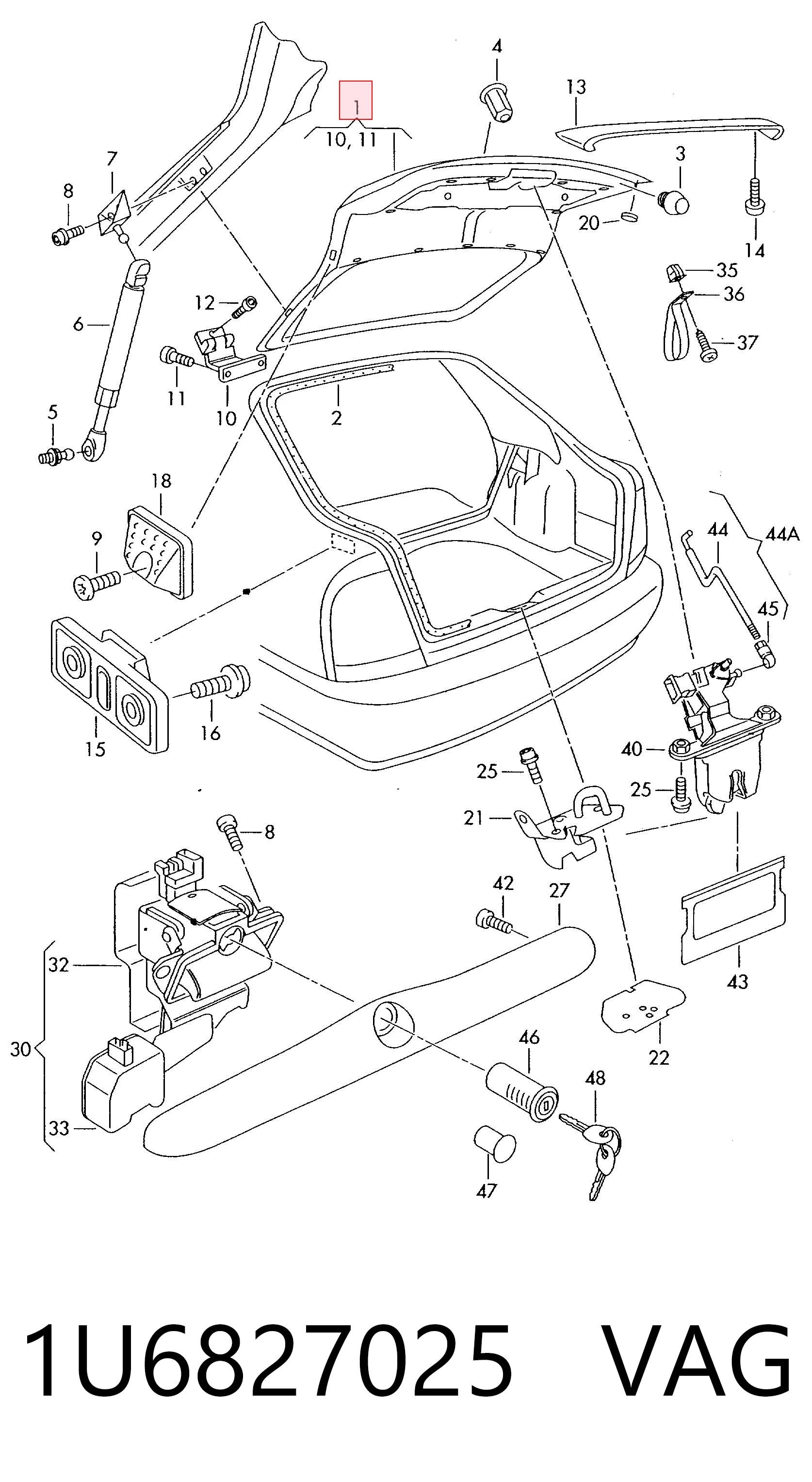 1U6827025 VAG Porton trasero