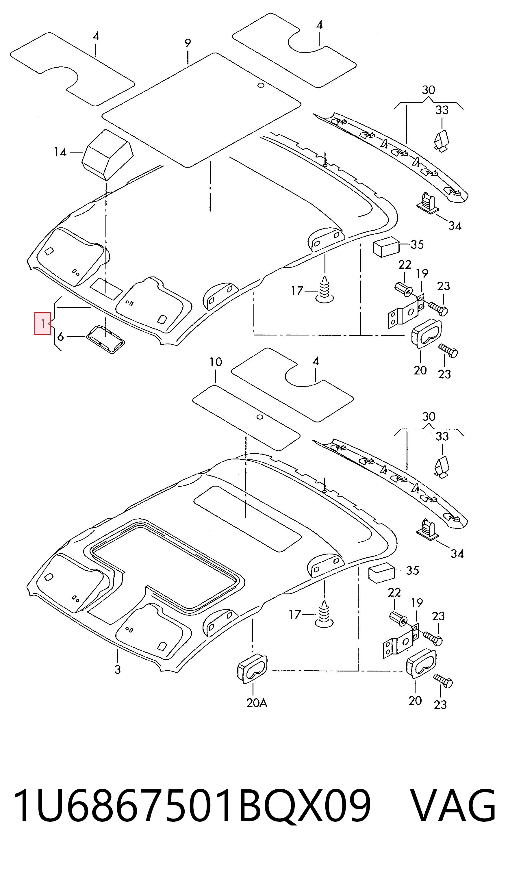 Comprar Guarnecido de techo Skoda Octavia I 1U5 a bajo precio