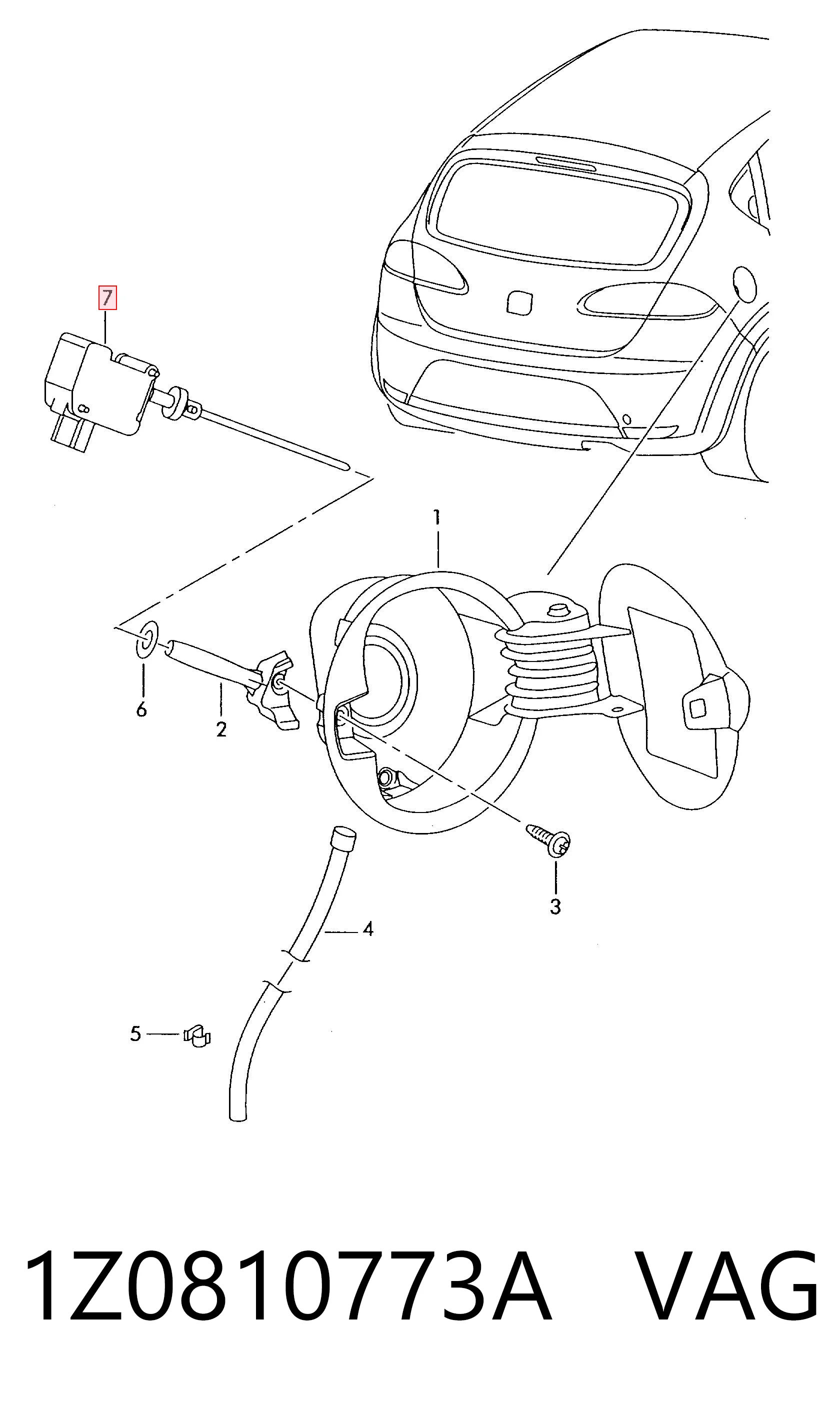 1Z0810773A VAG Motor apertura de tapa combustible