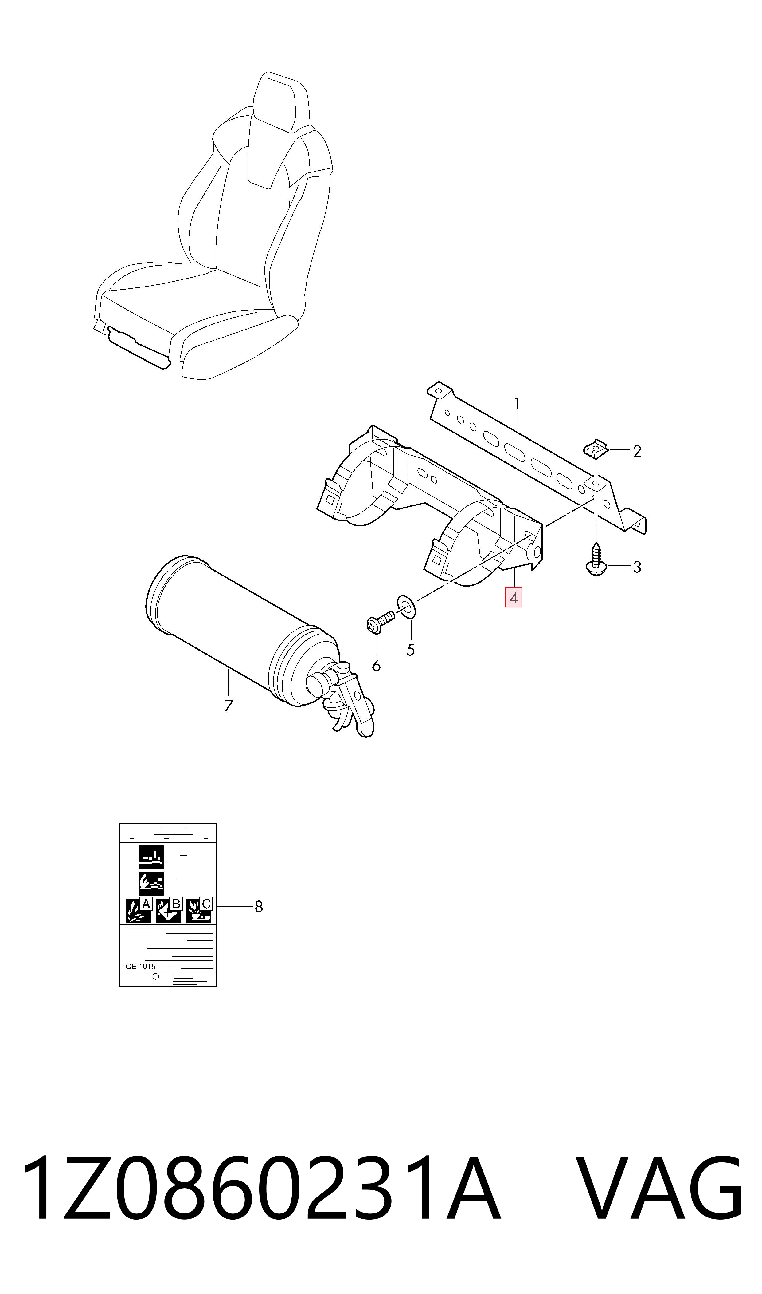 1Z0860231A VAG Extintor de incendios