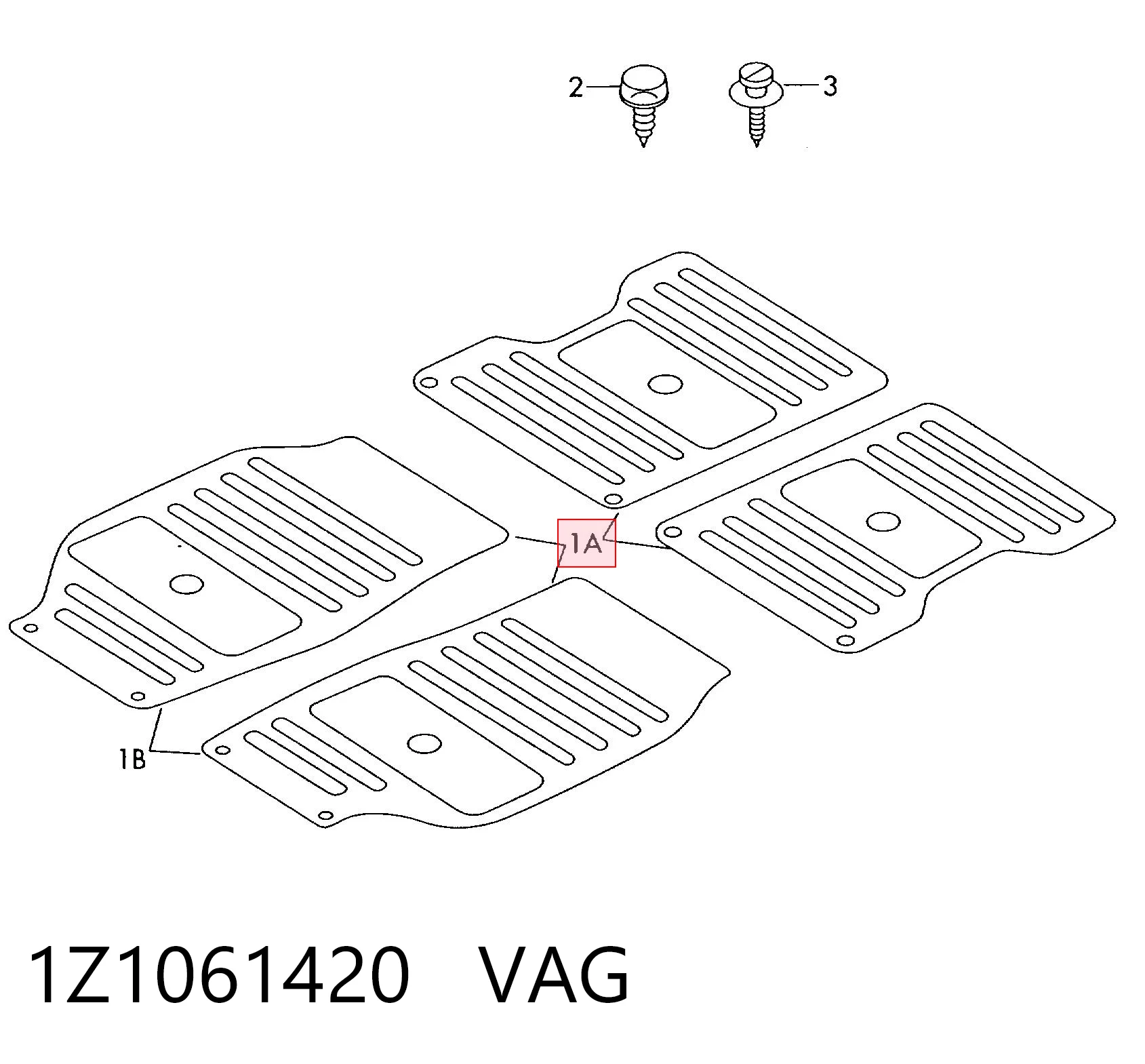 1Z1061420 VAG Alfombrillas para coche