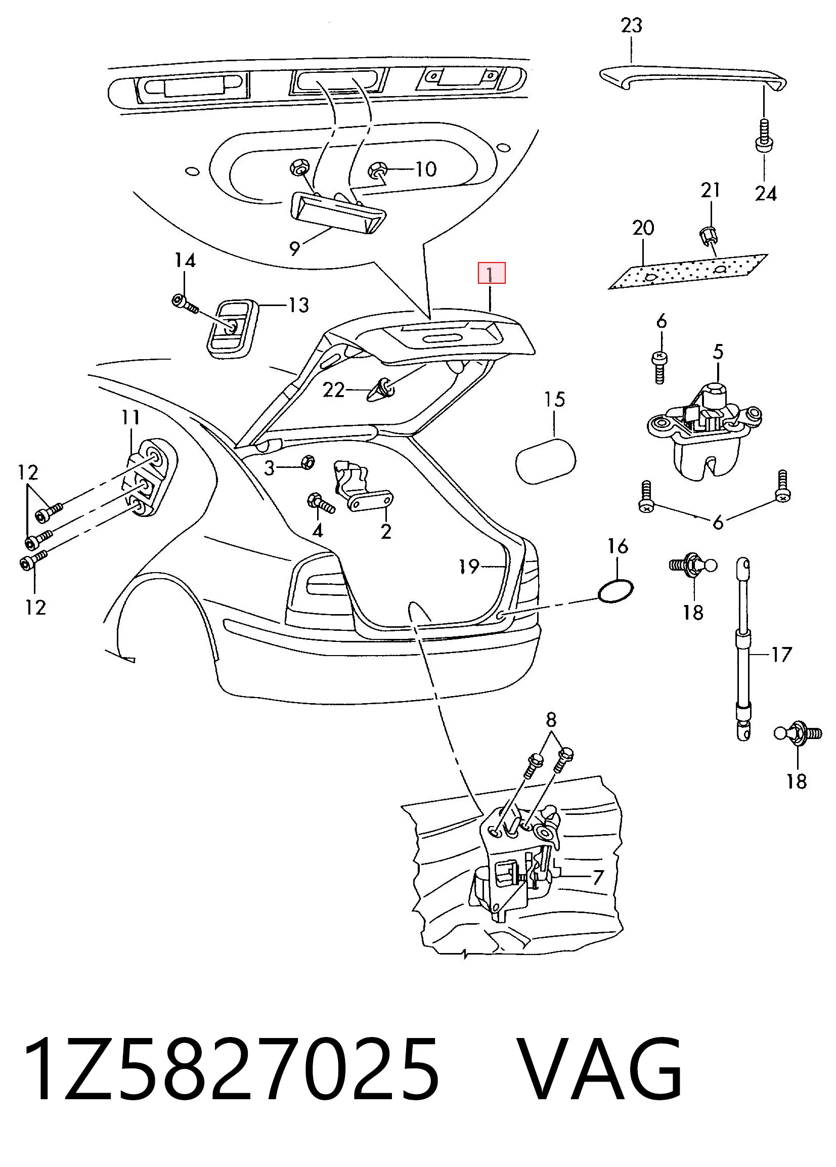 1Z5827025 VAG Porton trasero