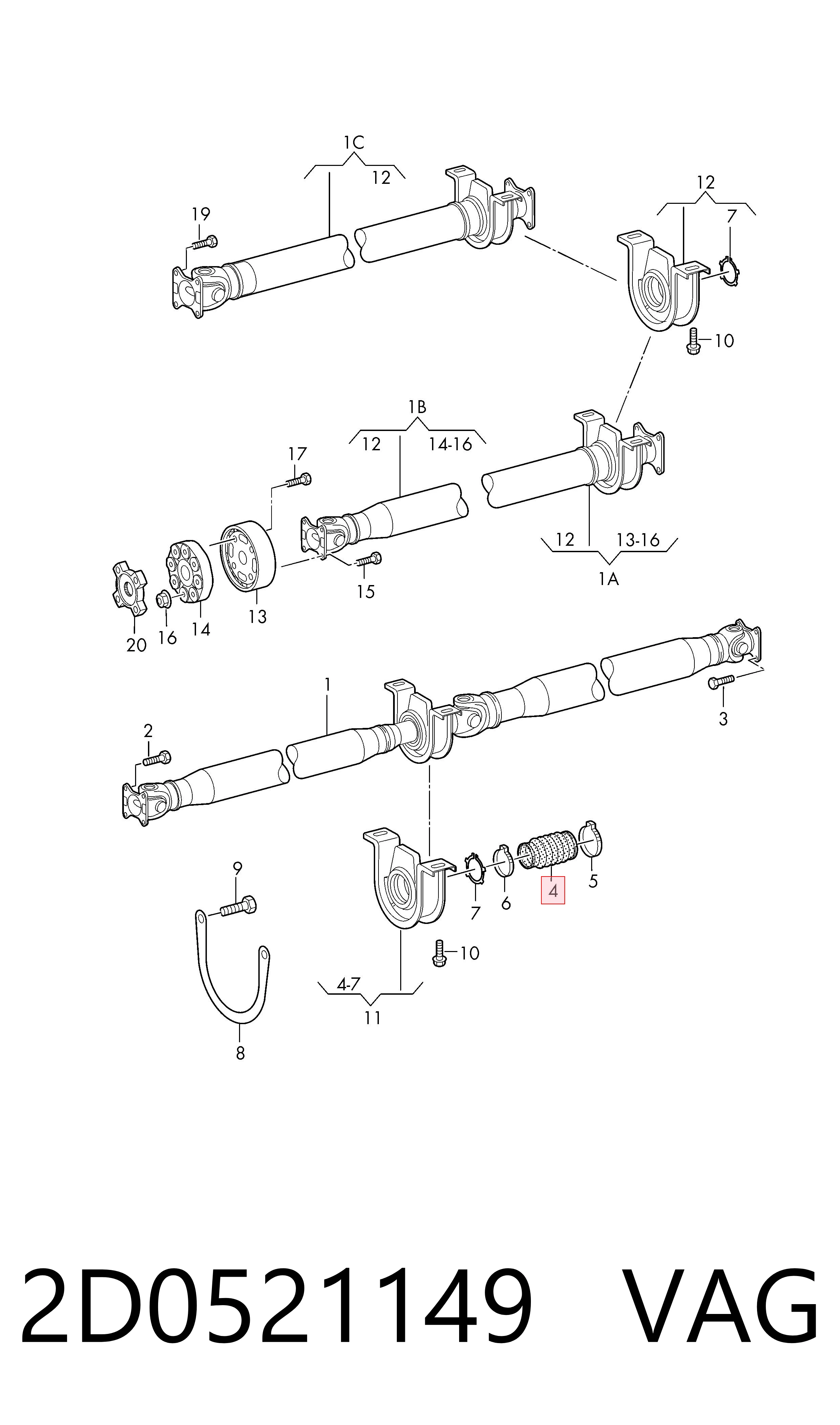 Guardapolvo del eje de transmisión VAG 2D0521149 precio, desde 8,36 EUR