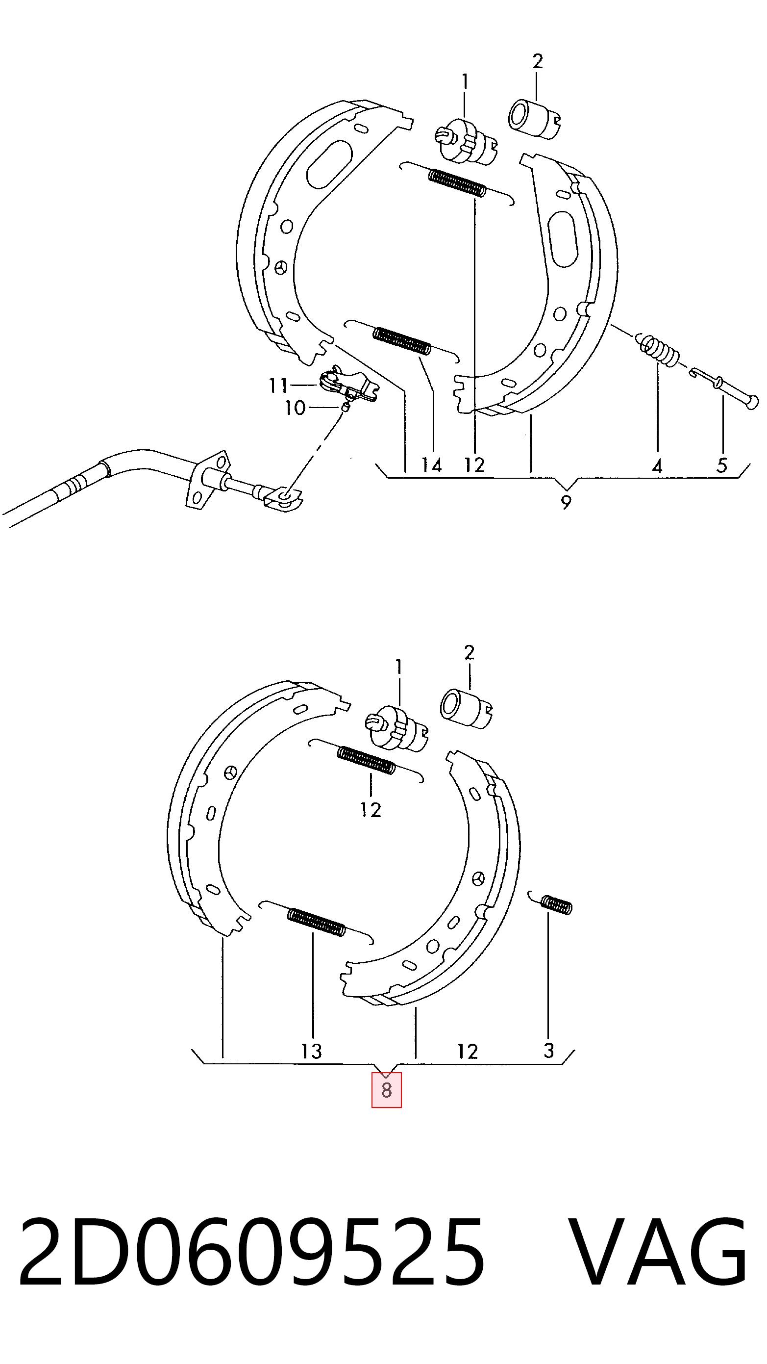 Pastillas de freno de mano para Volkswagen LT II (2DB, 2DE, 2DK)