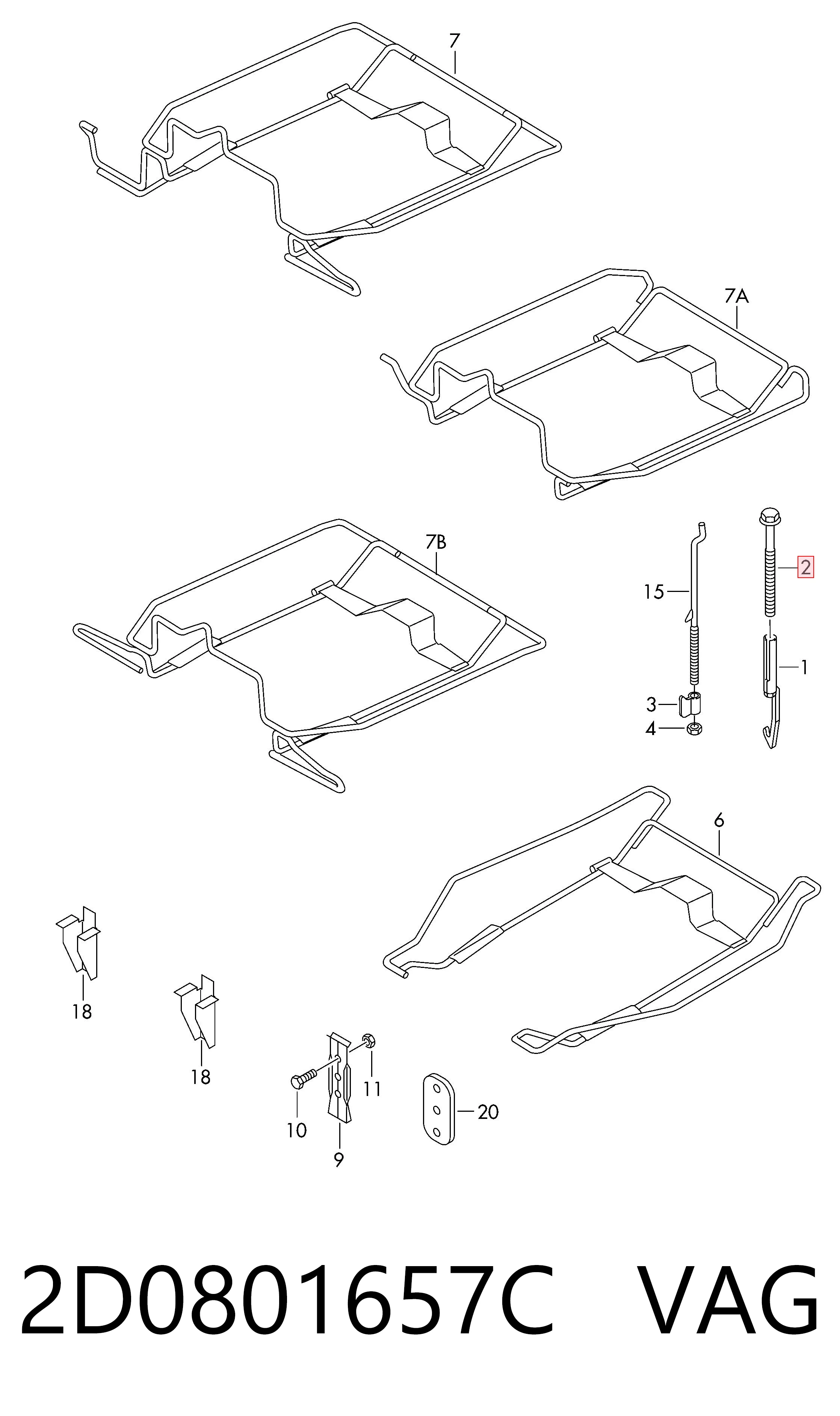 2D0801657C VAG Tornillo