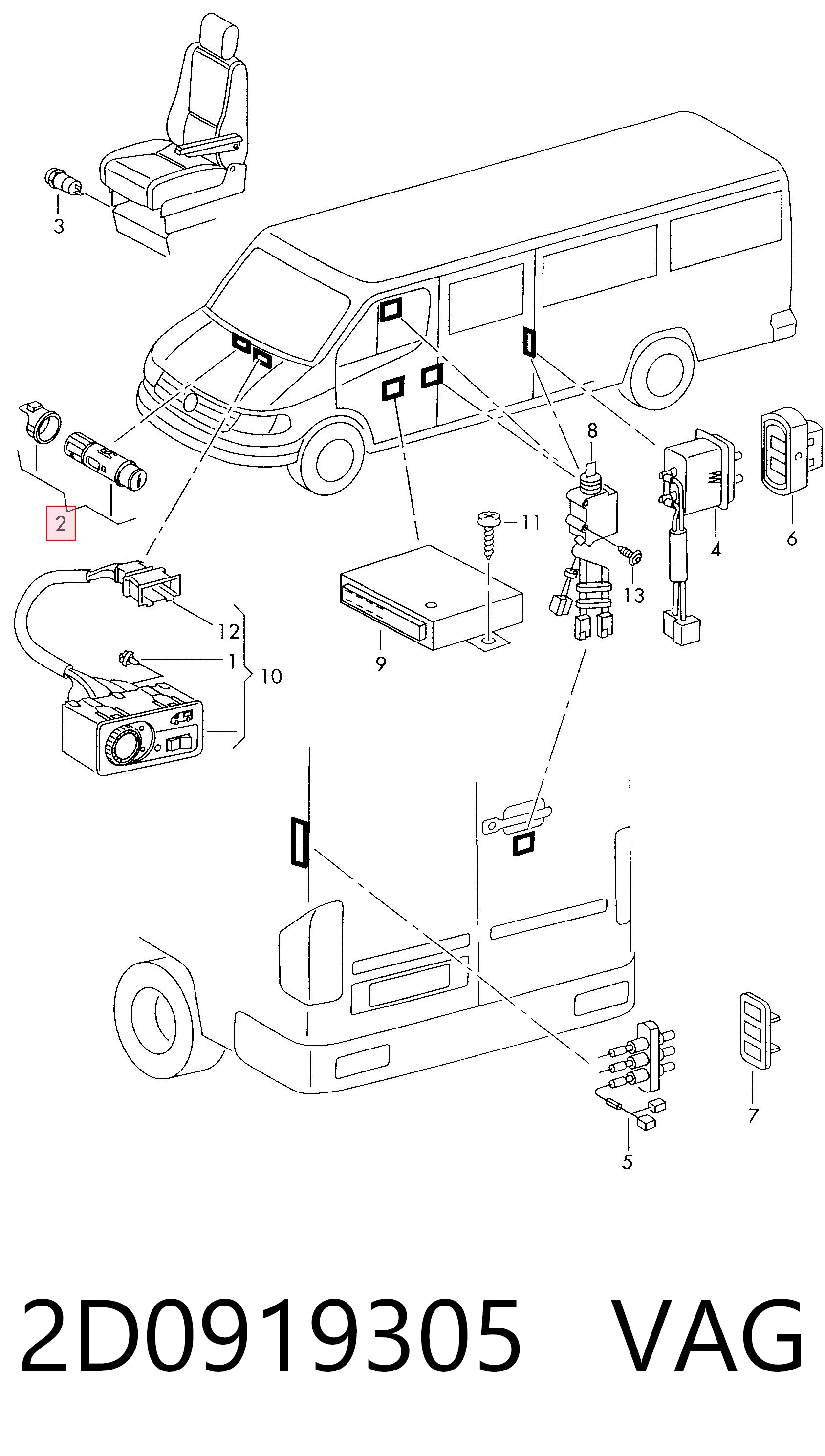 Comprar Encendedor de coche Volkswagen LT II 2DB, 2DE, 2DK a bajo precio