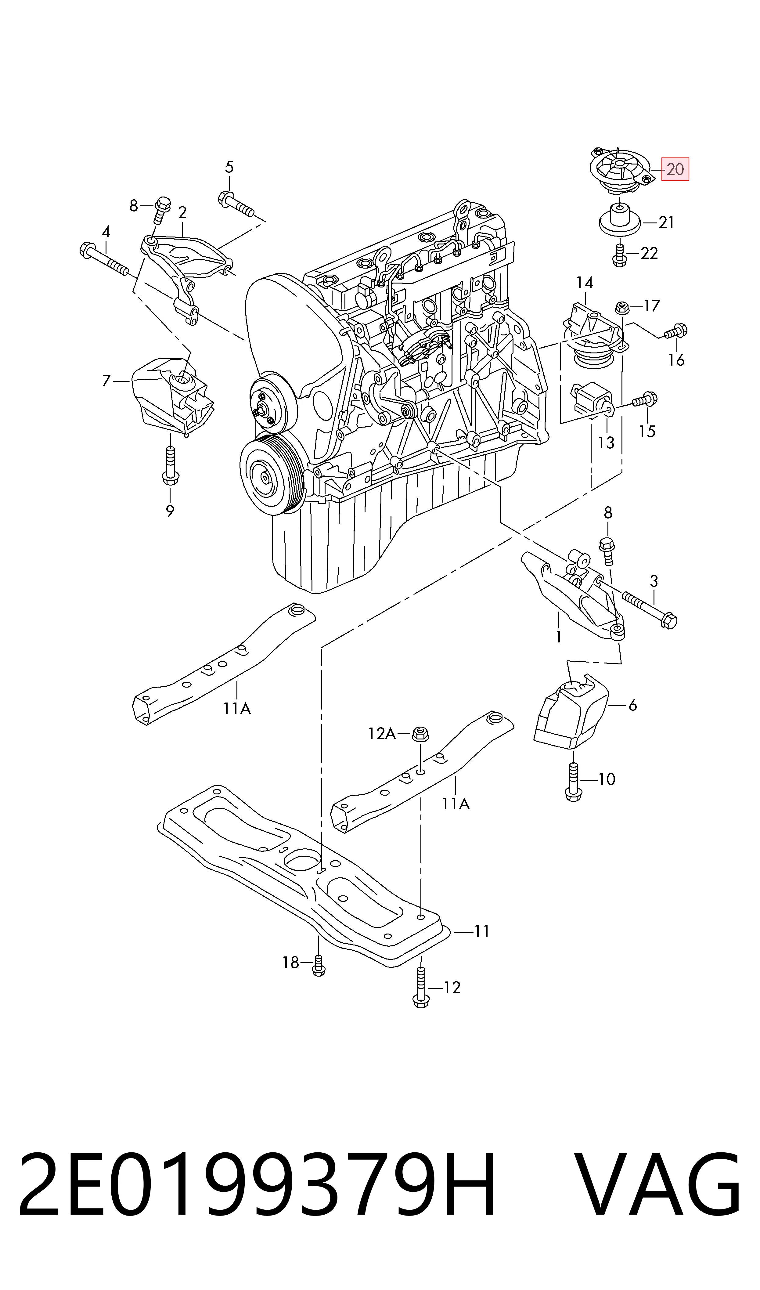 Comprar Soporte de transmisión (soporte de caja de cambios) Volkswagen Crafter  2F, 2FC, 2FF, 2FG,2FL, 2FM a bajo precio