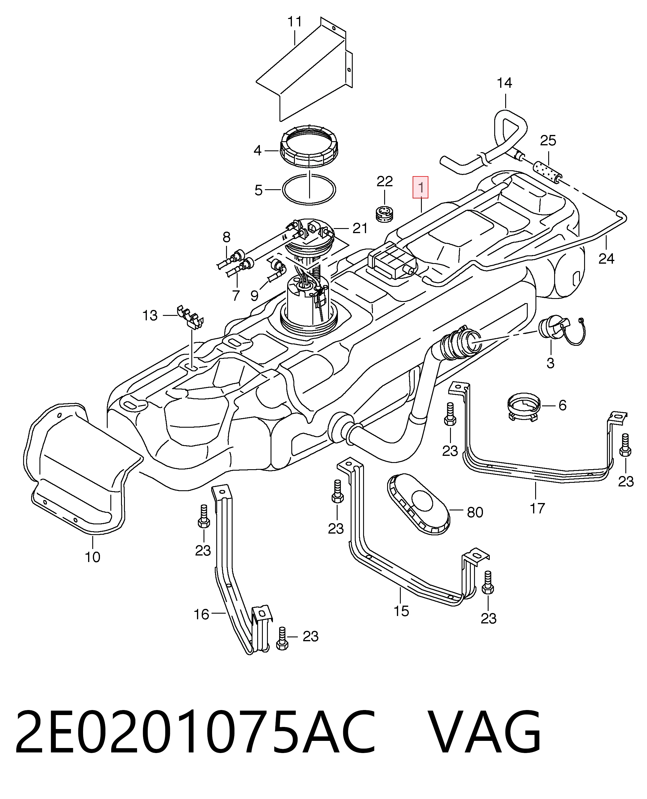 Comprar Depósito de combustible Volkswagen Crafter  2E, 2EA, 2EB, 2ED, 2EH, 2EX a bajo precio