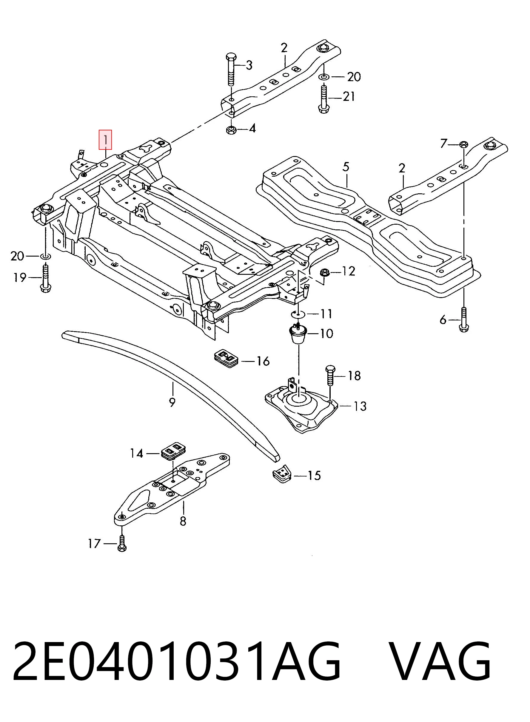 Comprar Subchasis delantero soporte motor Volkswagen Crafter 2F, 2FC, 2FF, 2FG,2FL, 2FM a bajo precio