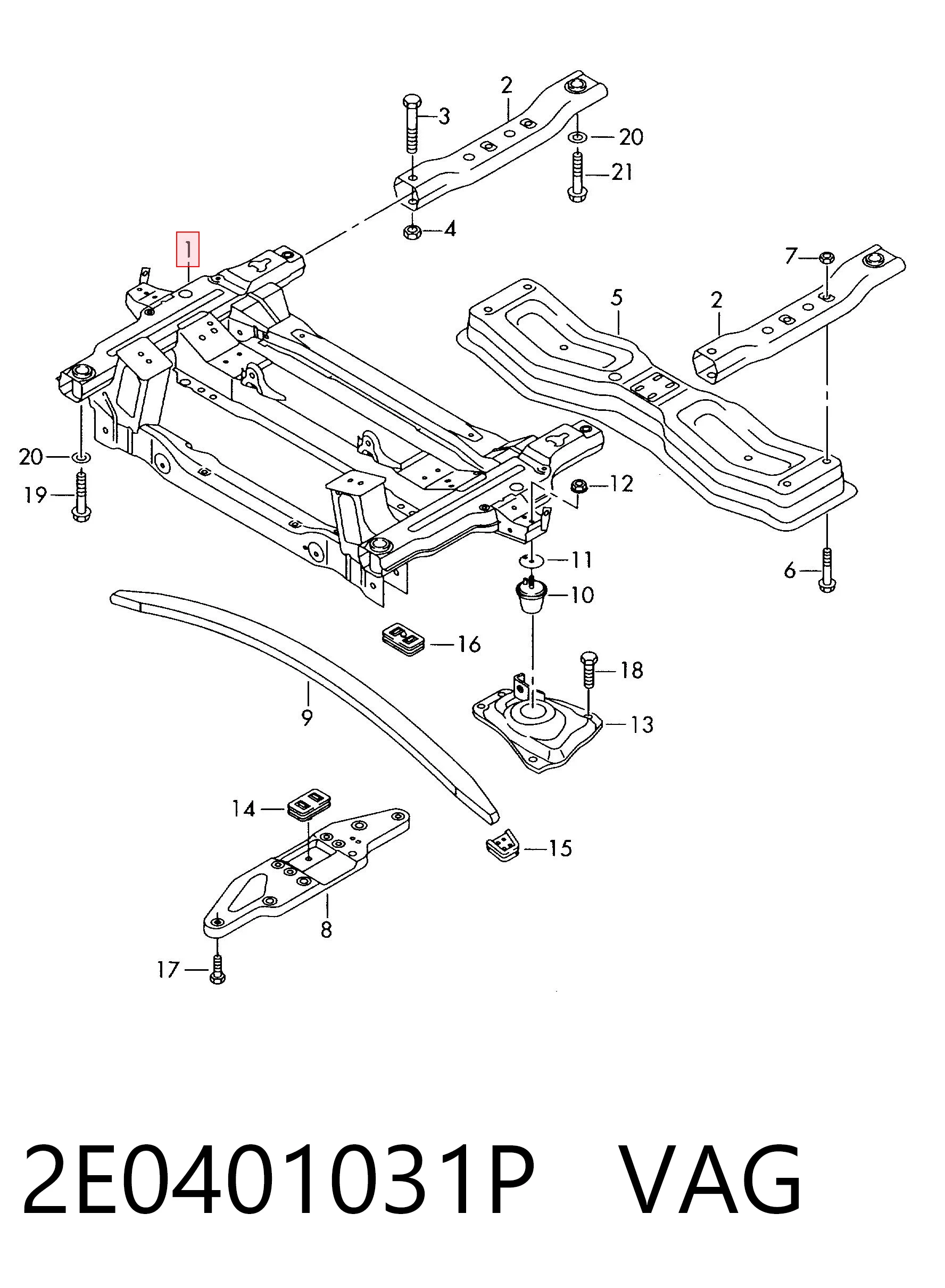Comprar Puente delantero Volkswagen Crafter 30-50 2F, 2FC, 2FF, 2FG,2FL, 2FM