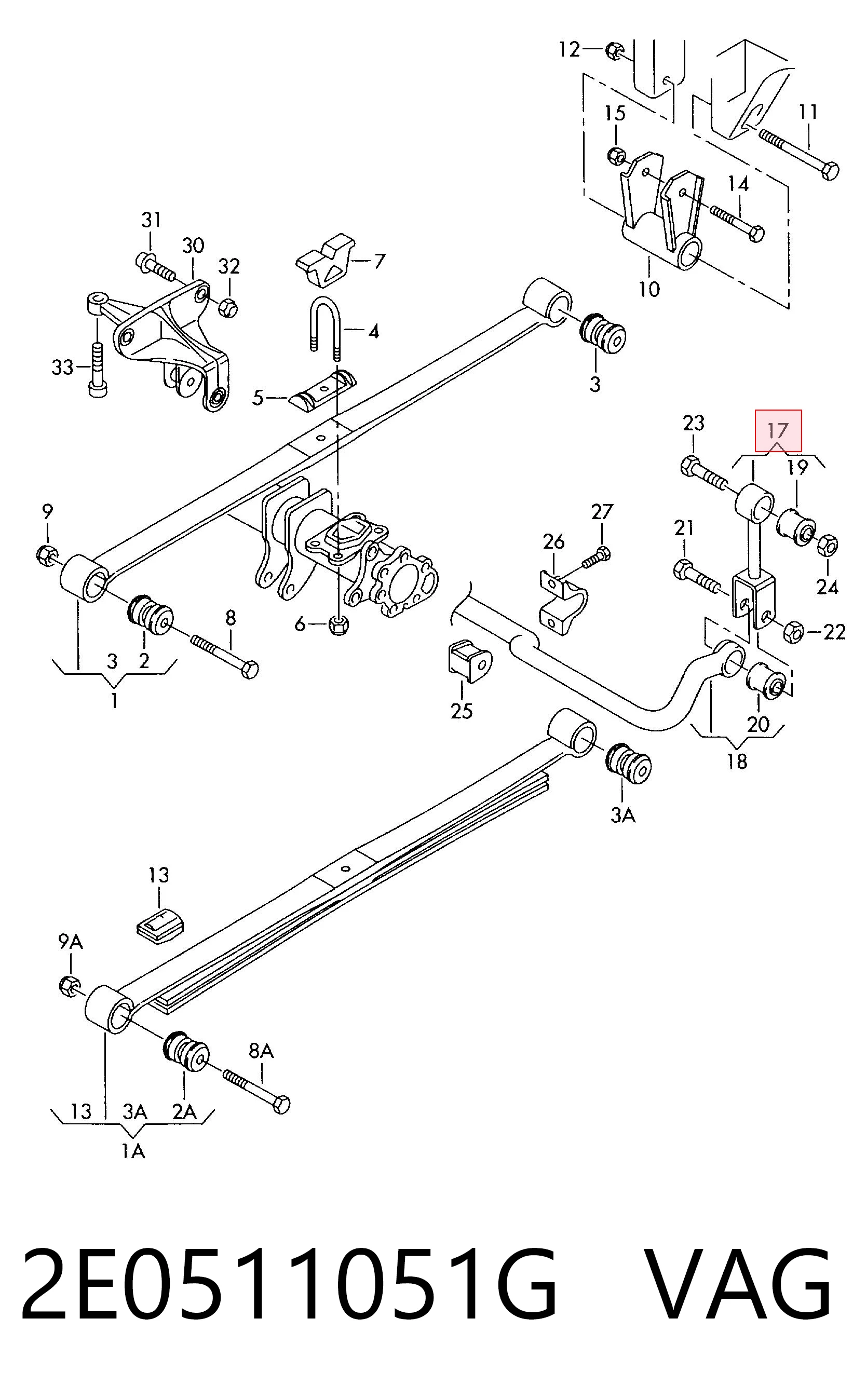 Gomas de barra estabilizadora Volkswagen Crafter  (2F, 2FC, 2FF, 2FG,2FL, 2FM)