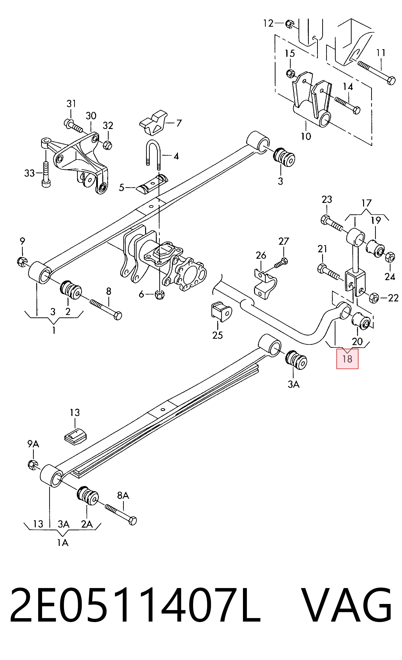 Comprar Estabilizador trasero Volkswagen Crafter 30-50 2F, 2FC, 2FF, 2FG,2FL, 2FM