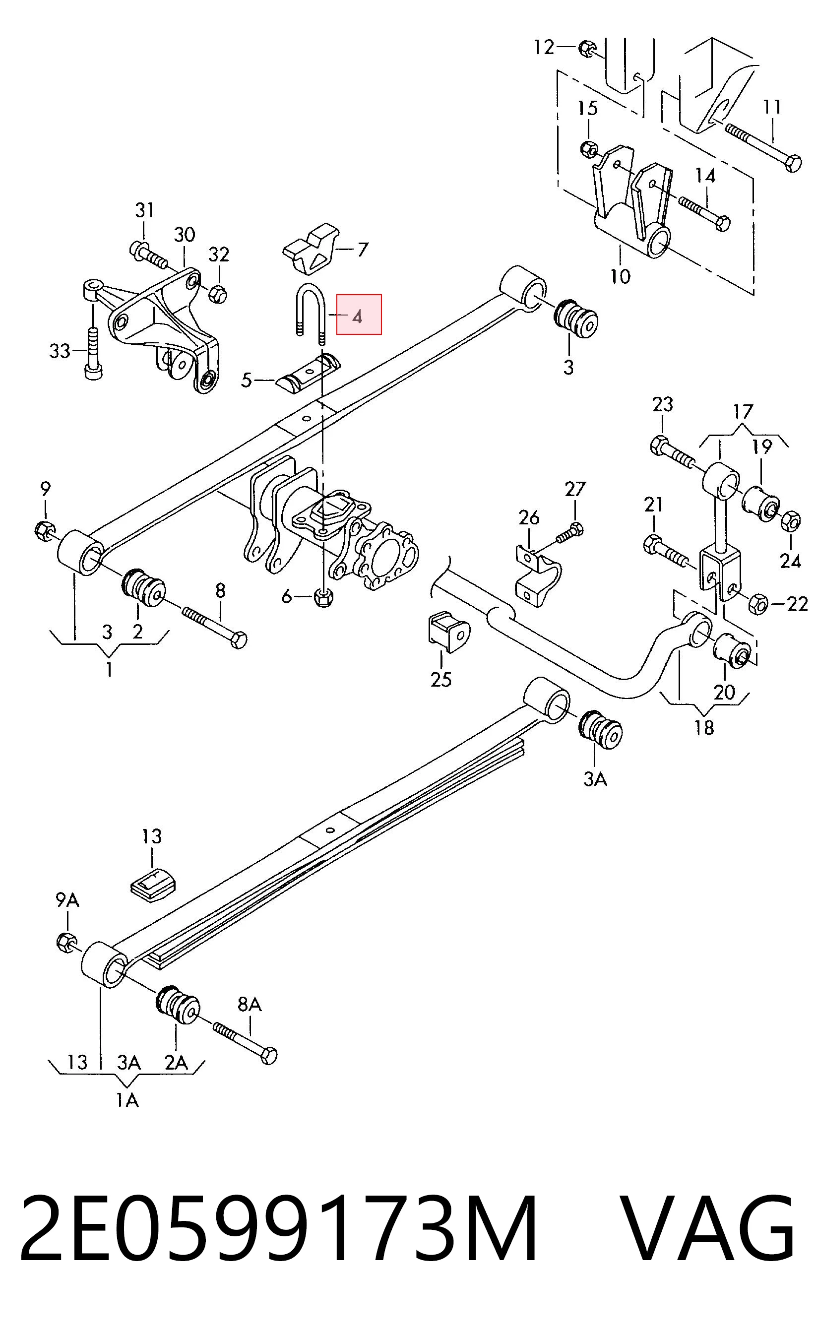 Comprar 2E0599173M VAG Abrazadera de ballesta