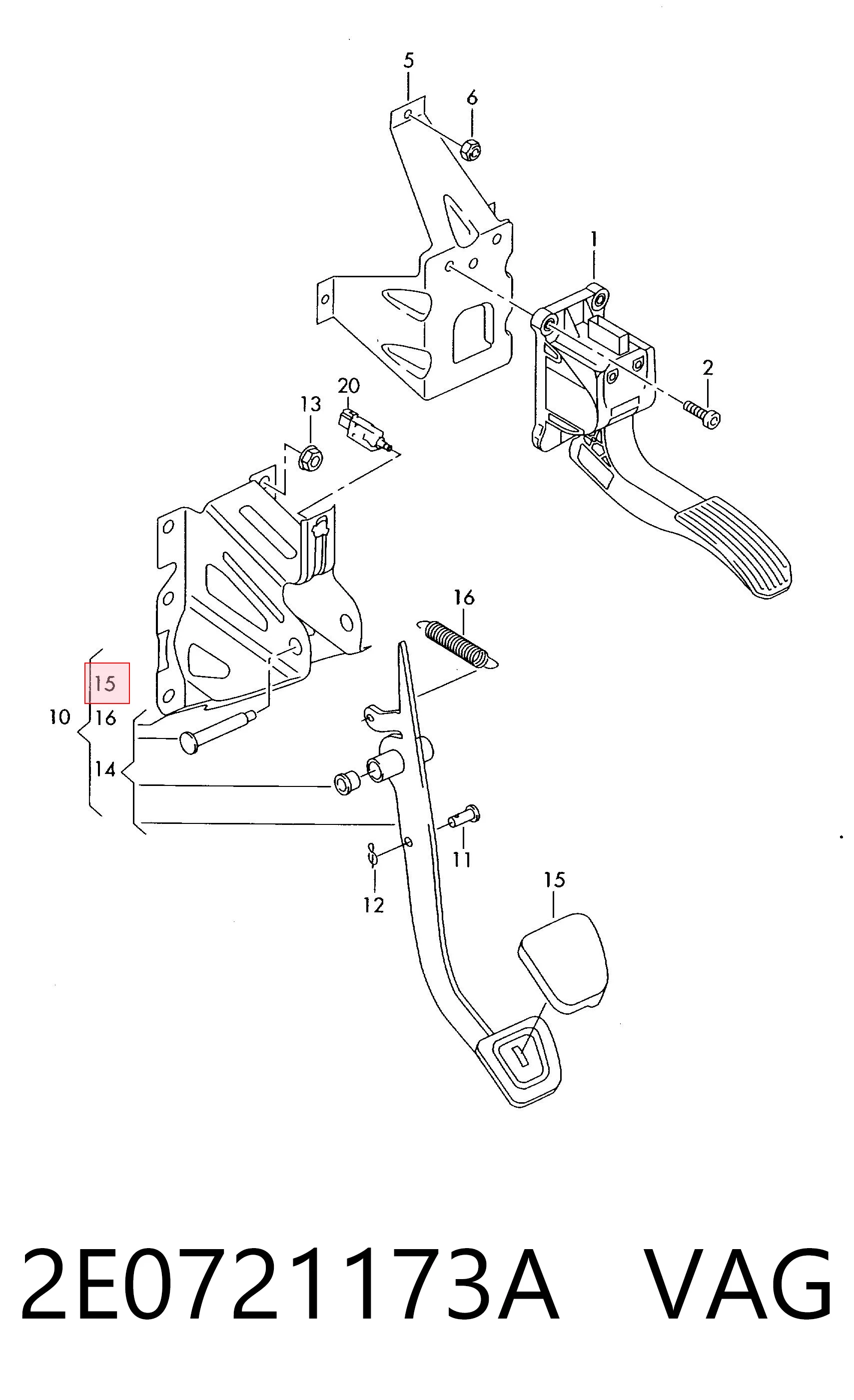 Cubierta de pedal de freno 140290001 Meyle