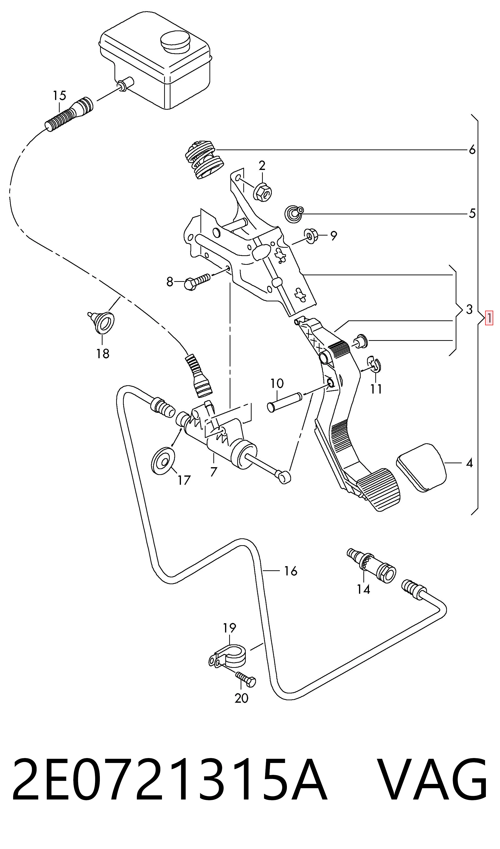 Comprar Pedal de embrague Volkswagen Crafter 2E, 2EE, 2EK a bajo precio